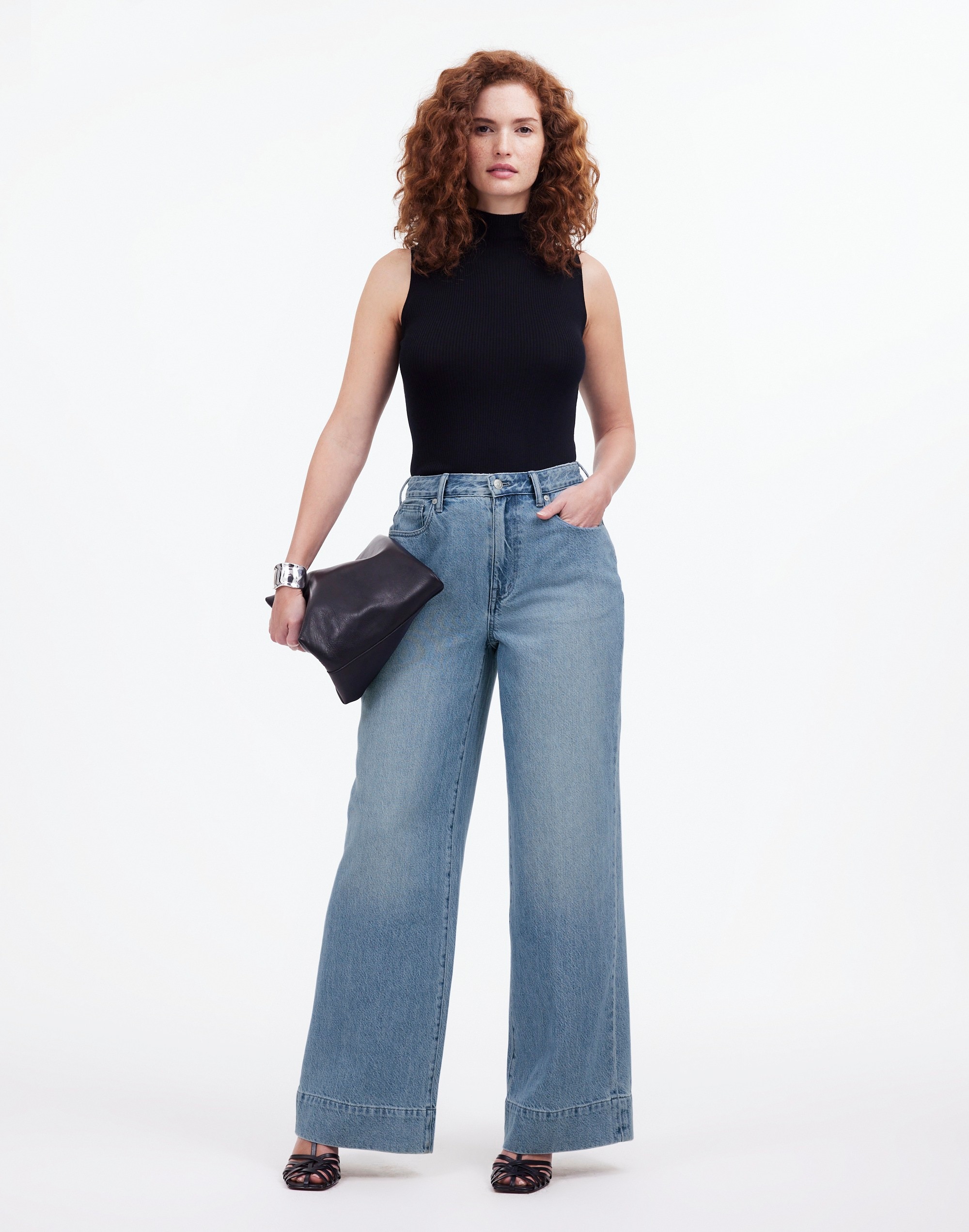 Curvy Superwide-Leg Jeans Lintz Wash | Madewell