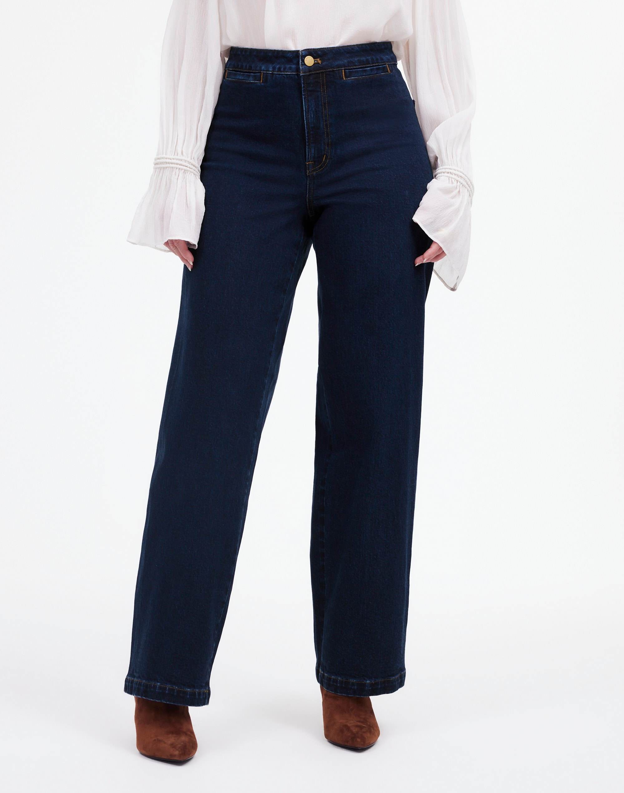 The Curvy Emmett Wide-Leg Jean Leffers Wash: Welt Pocket Edition | Madewell