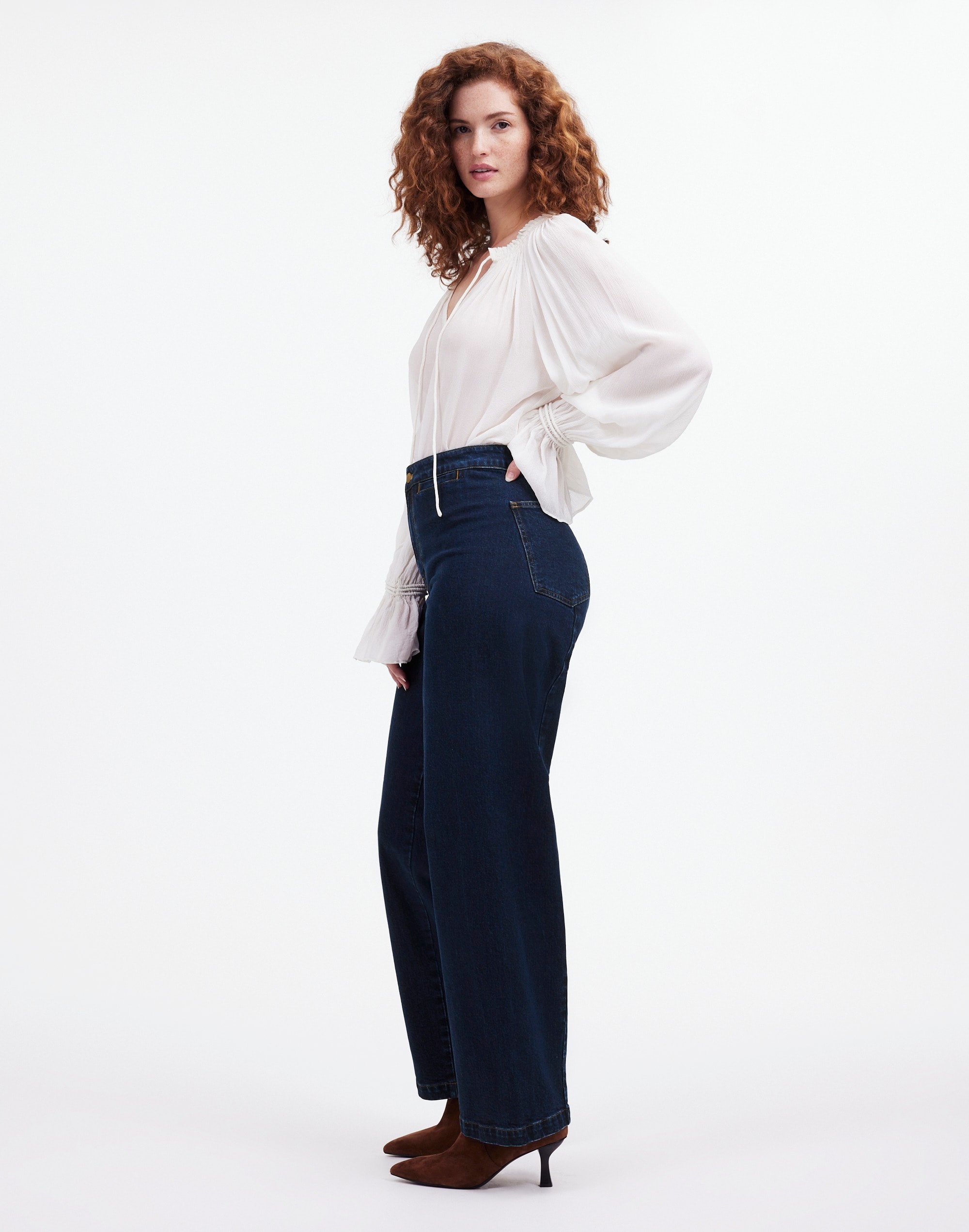 The Curvy Emmett Wide-Leg Jean Leffers Wash: Welt Pocket Edition | Madewell