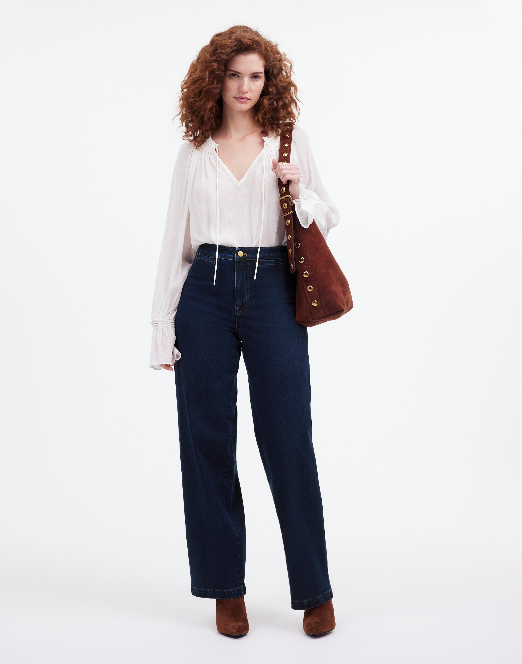 The Curvy Emmett Wide-Leg Jean Leffers Wash: Welt Pocket Edition | Madewell