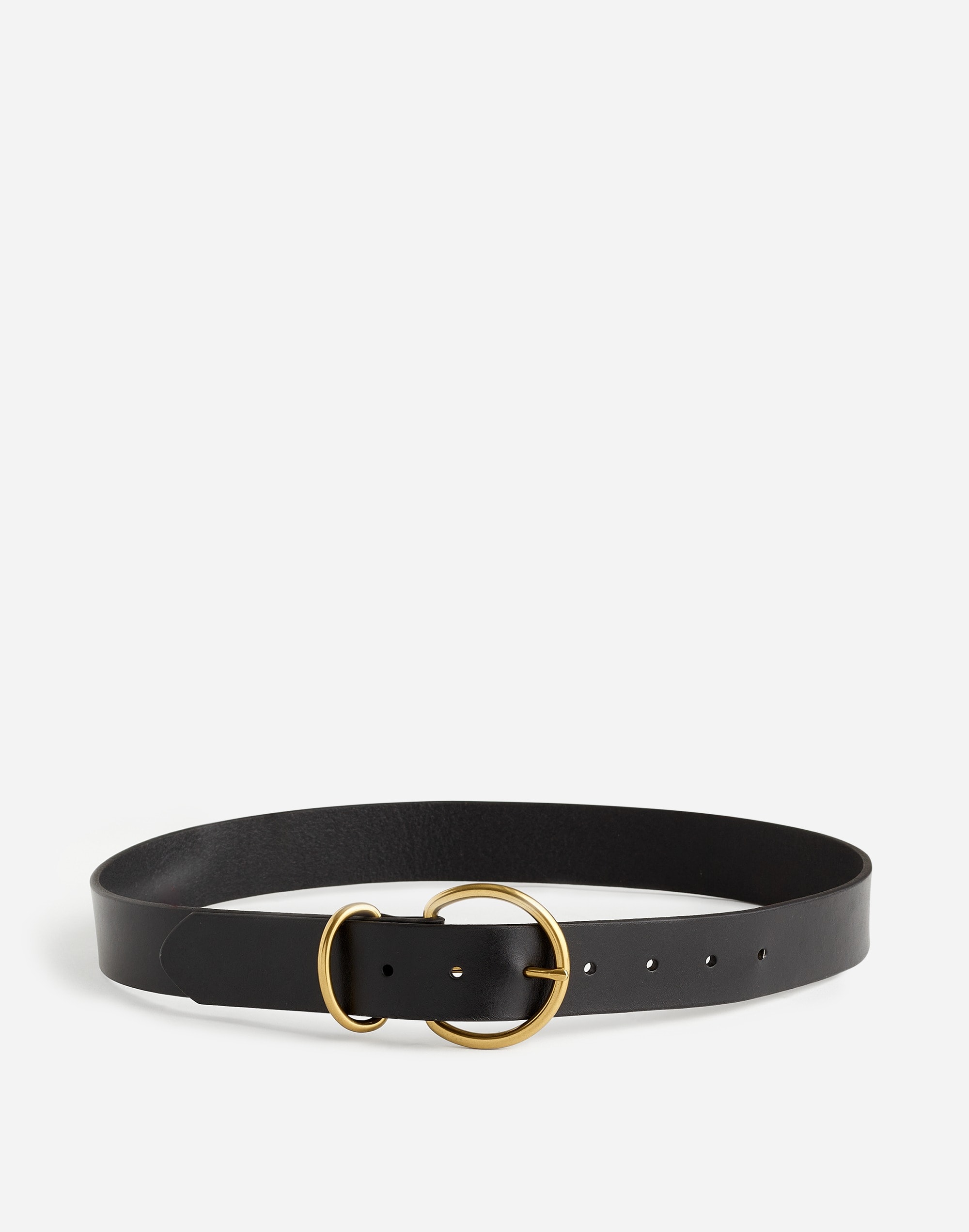 Mw O-buckle Leather Belt In True Black