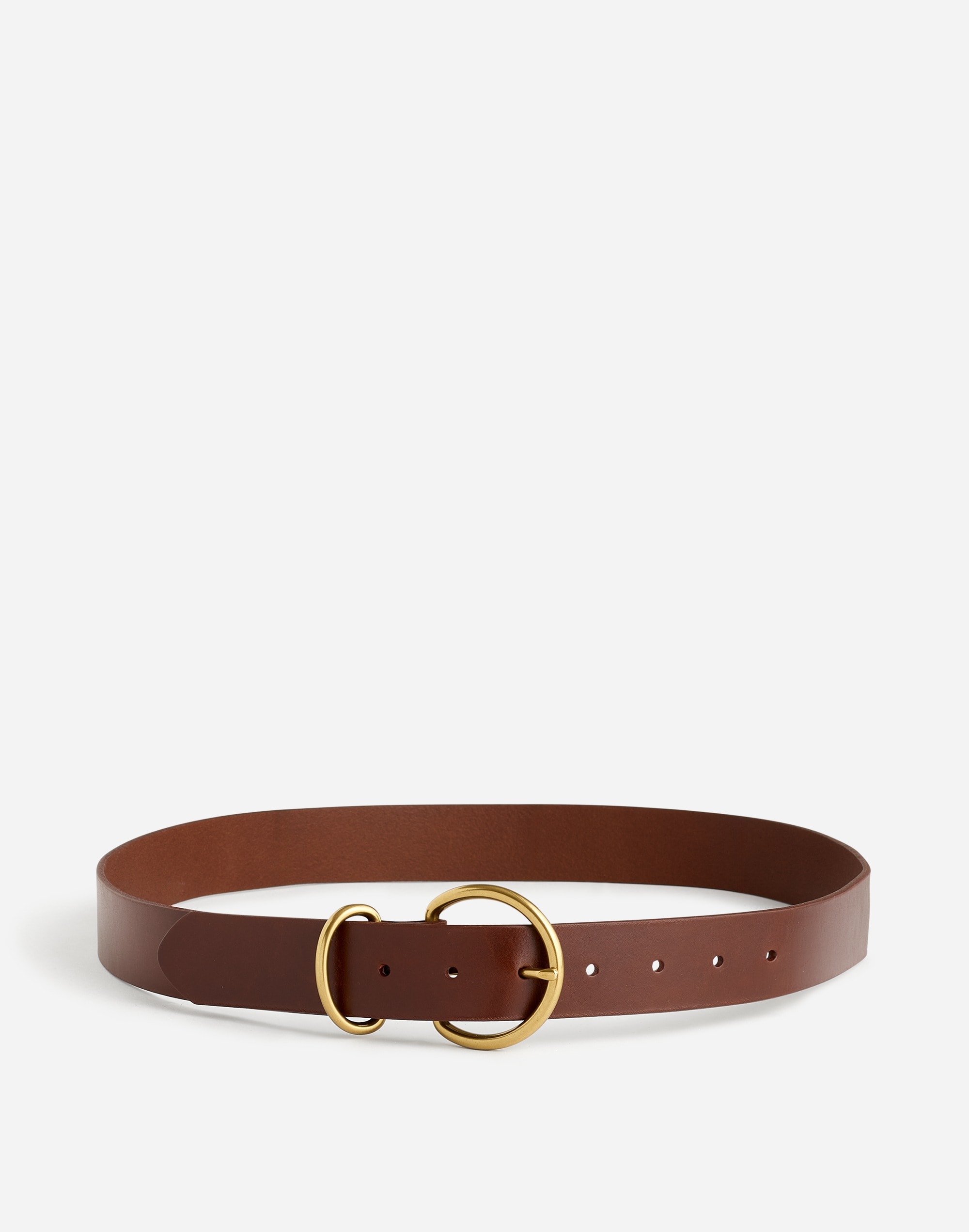 Mw O-buckle Leather Belt In Soft Mahogany