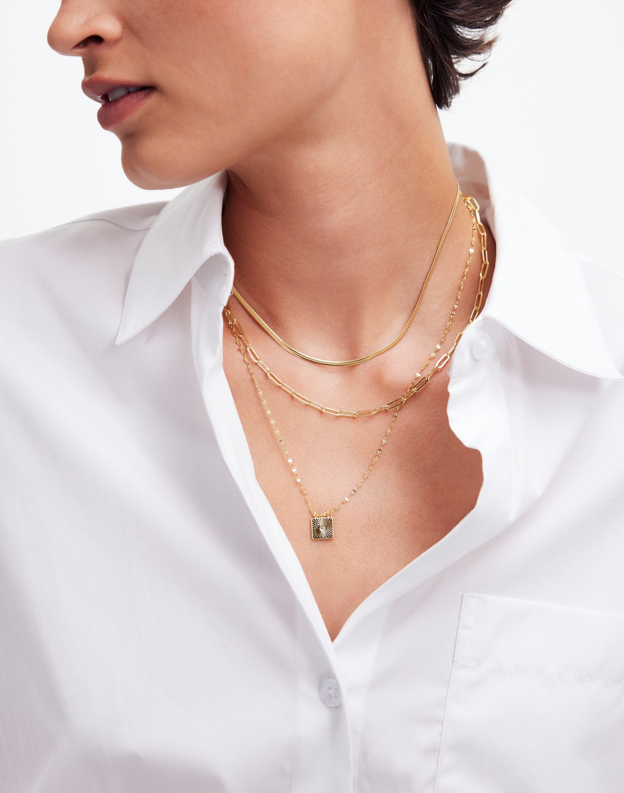 Three-Pack Mixed Shape Necklace Set | Madewell