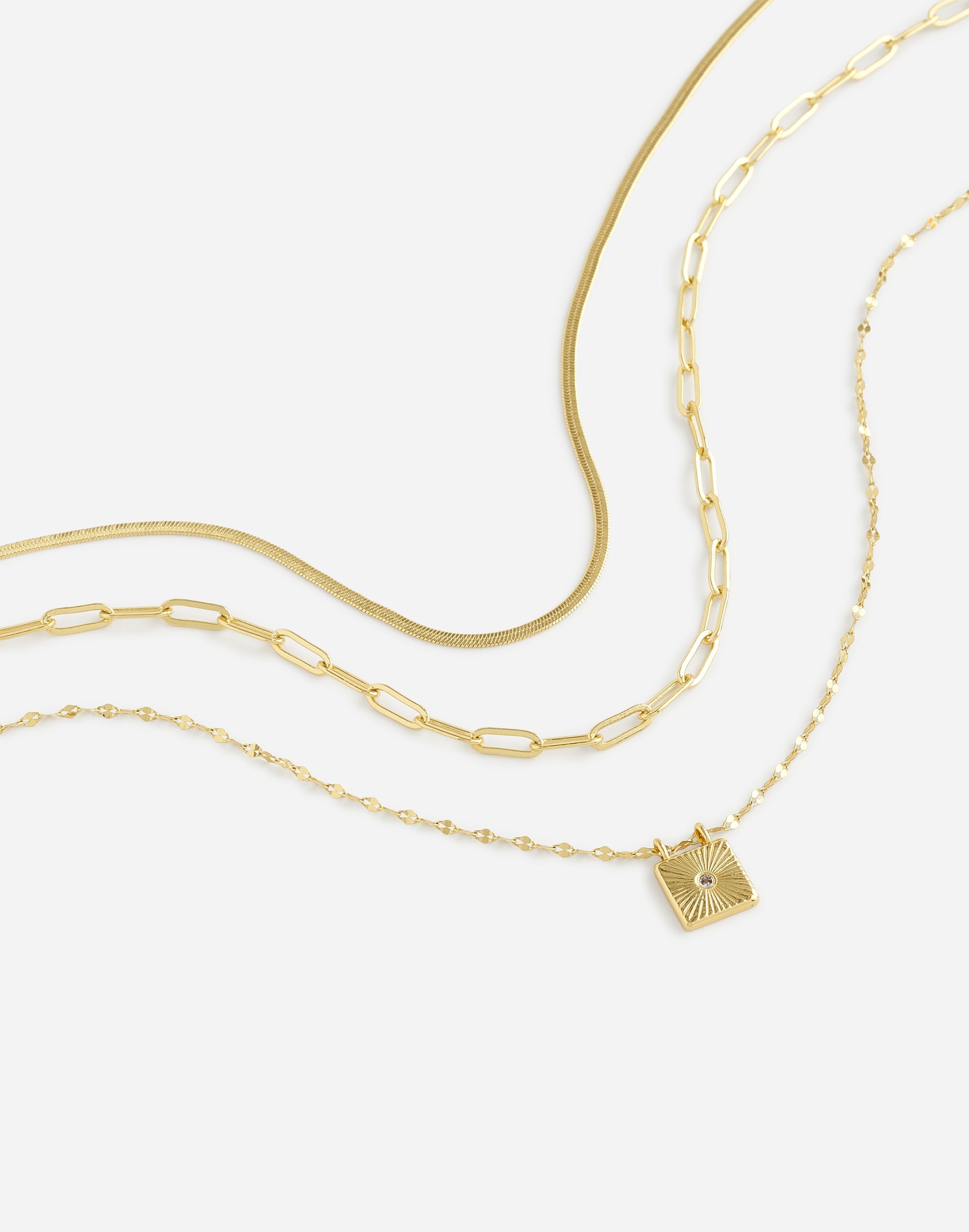 Three-Pack Mixed Shape Necklace Set | Madewell