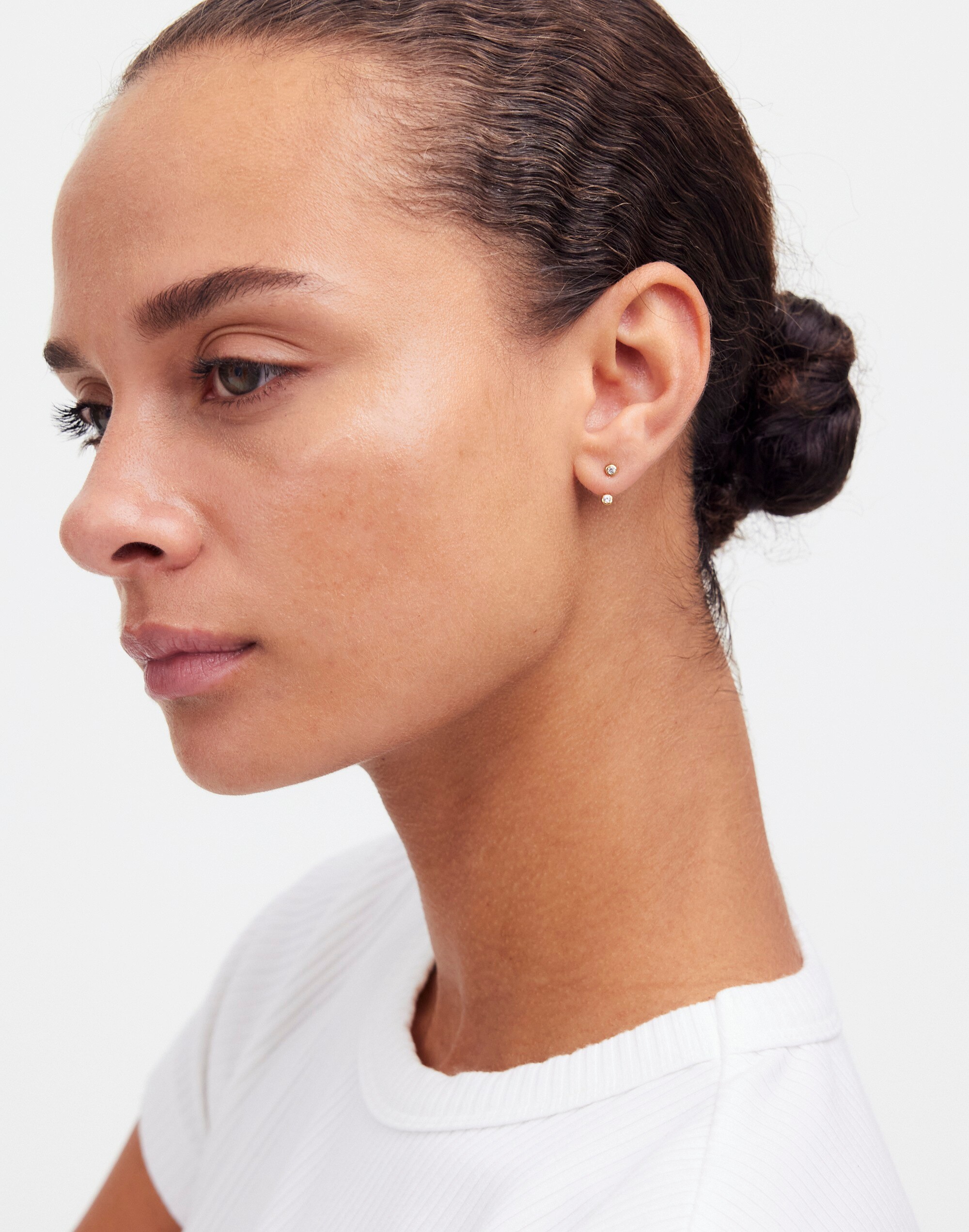 Demi-Fine Pavé Front-Back Stud Earrings | Madewell