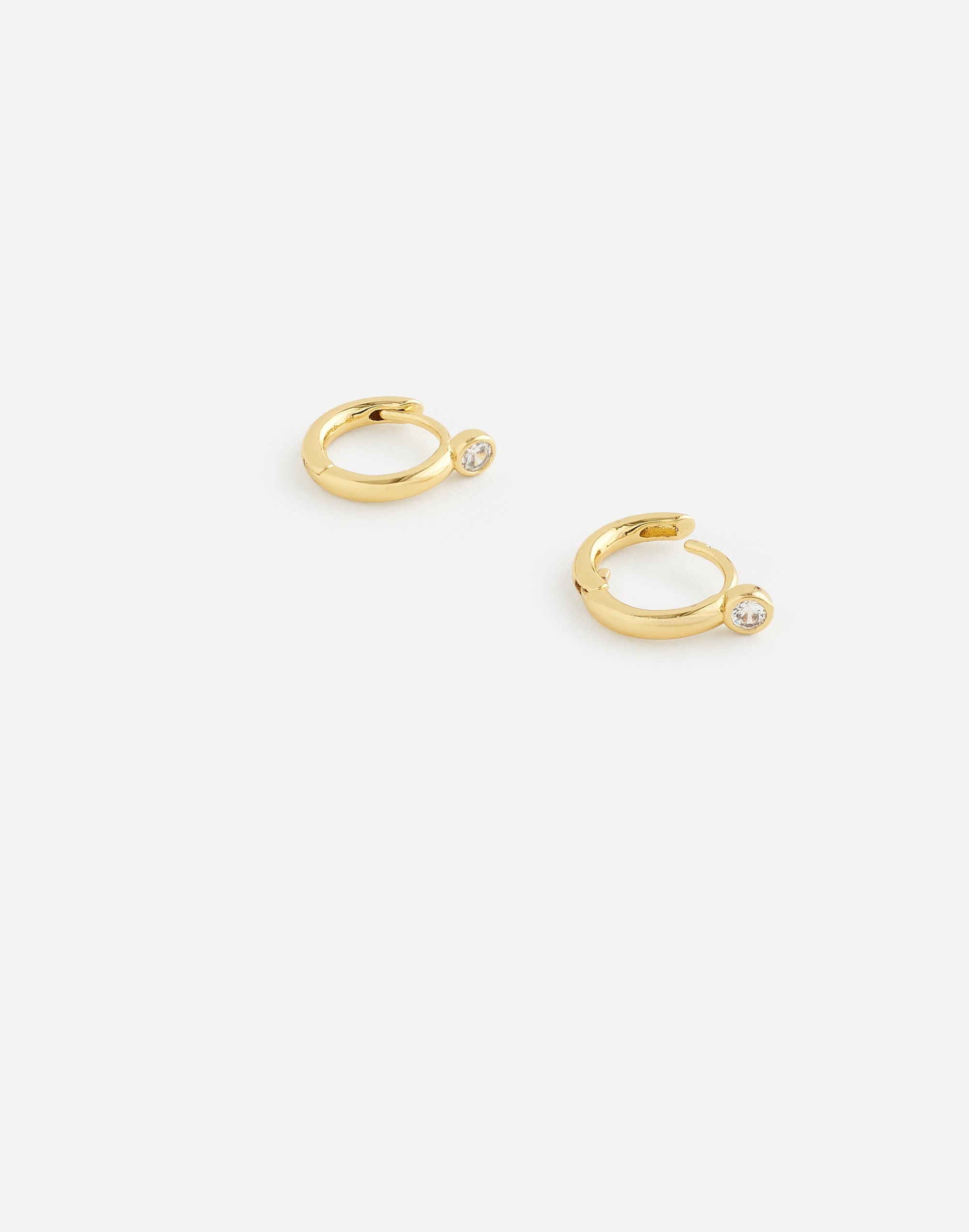 The Tennis Collection Bezel Set Crystal Huggie Hoop Earrings | Madewell