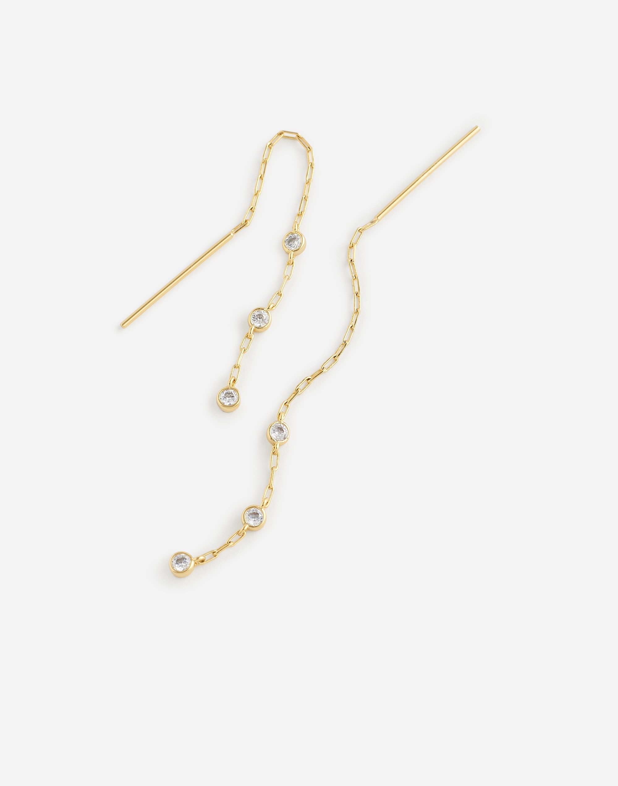 The Tennis Collection Bezel Set Crystal Threader Earrings | Madewell