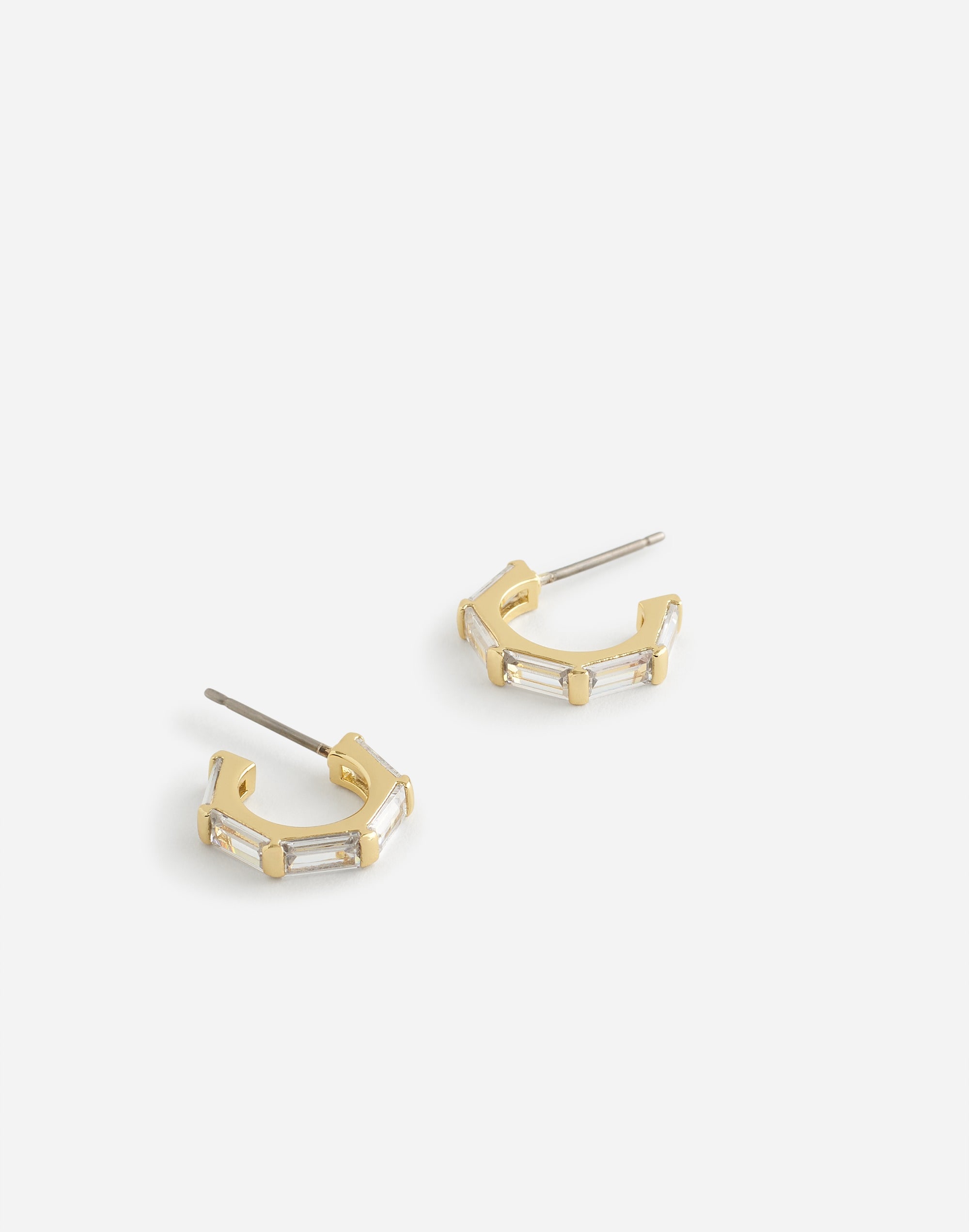 The Tennis Collection Baguette Crystal Hoop Earrings | Madewell