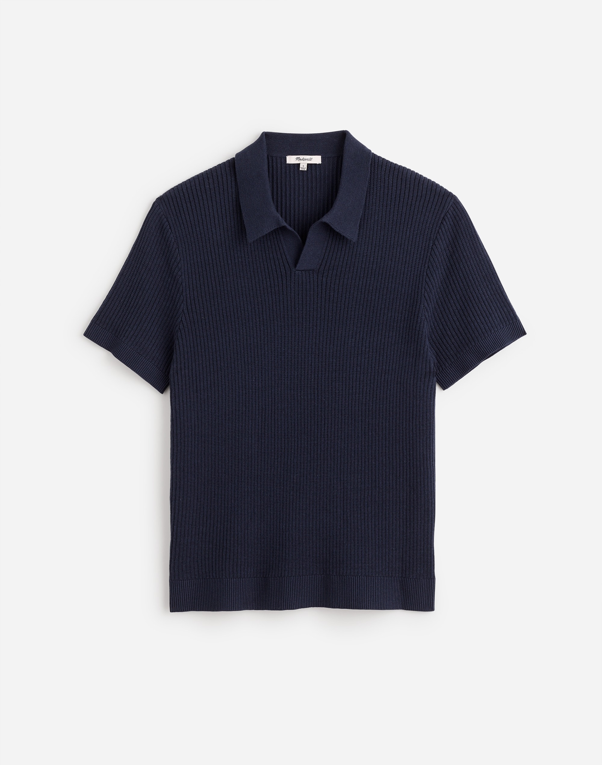 Open-Stitch Johnny-Collar Sweater Polo Shirt | Madewell