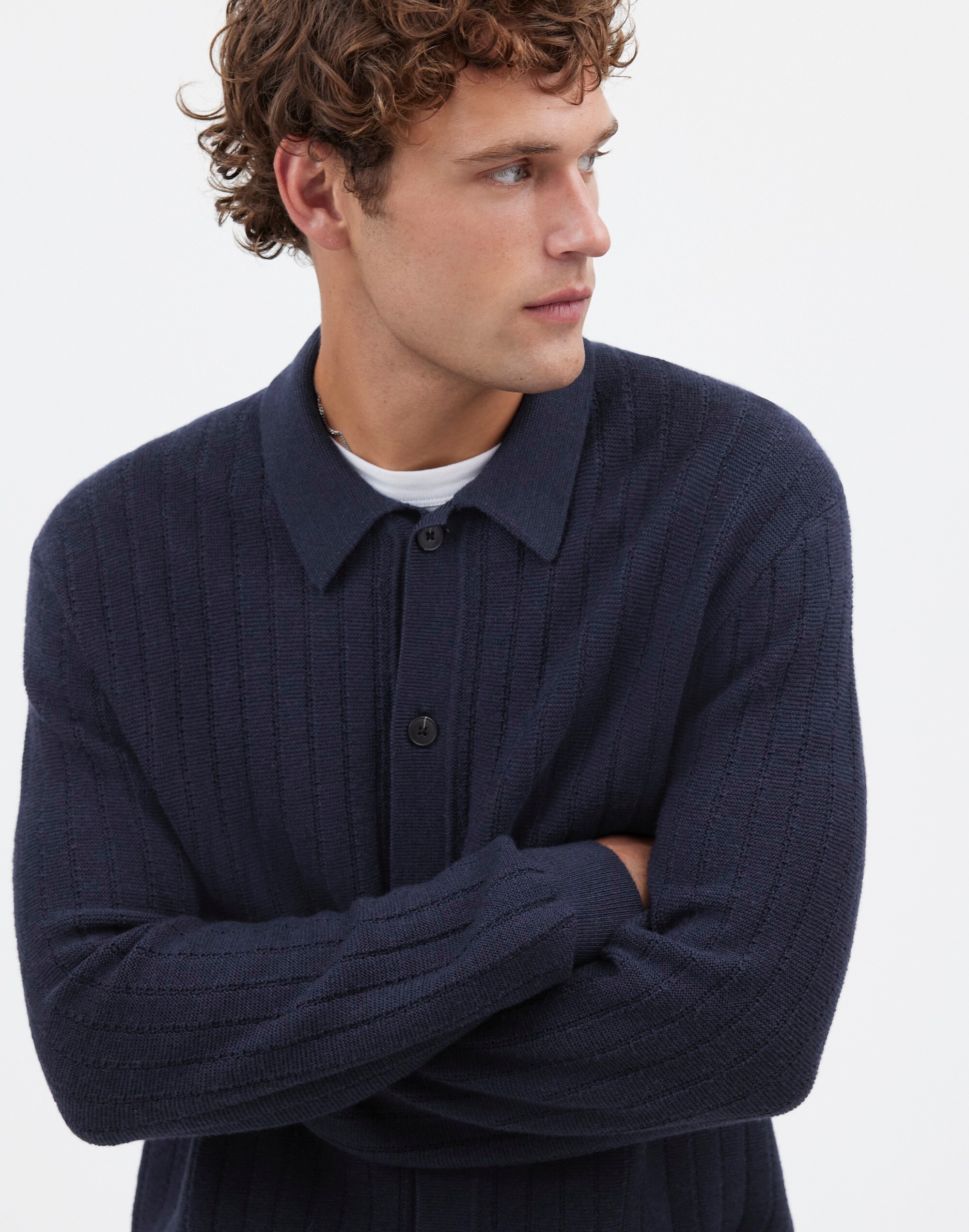 Button-Up Long-Sleeve Polo Shirt Merino Wool | Madewell