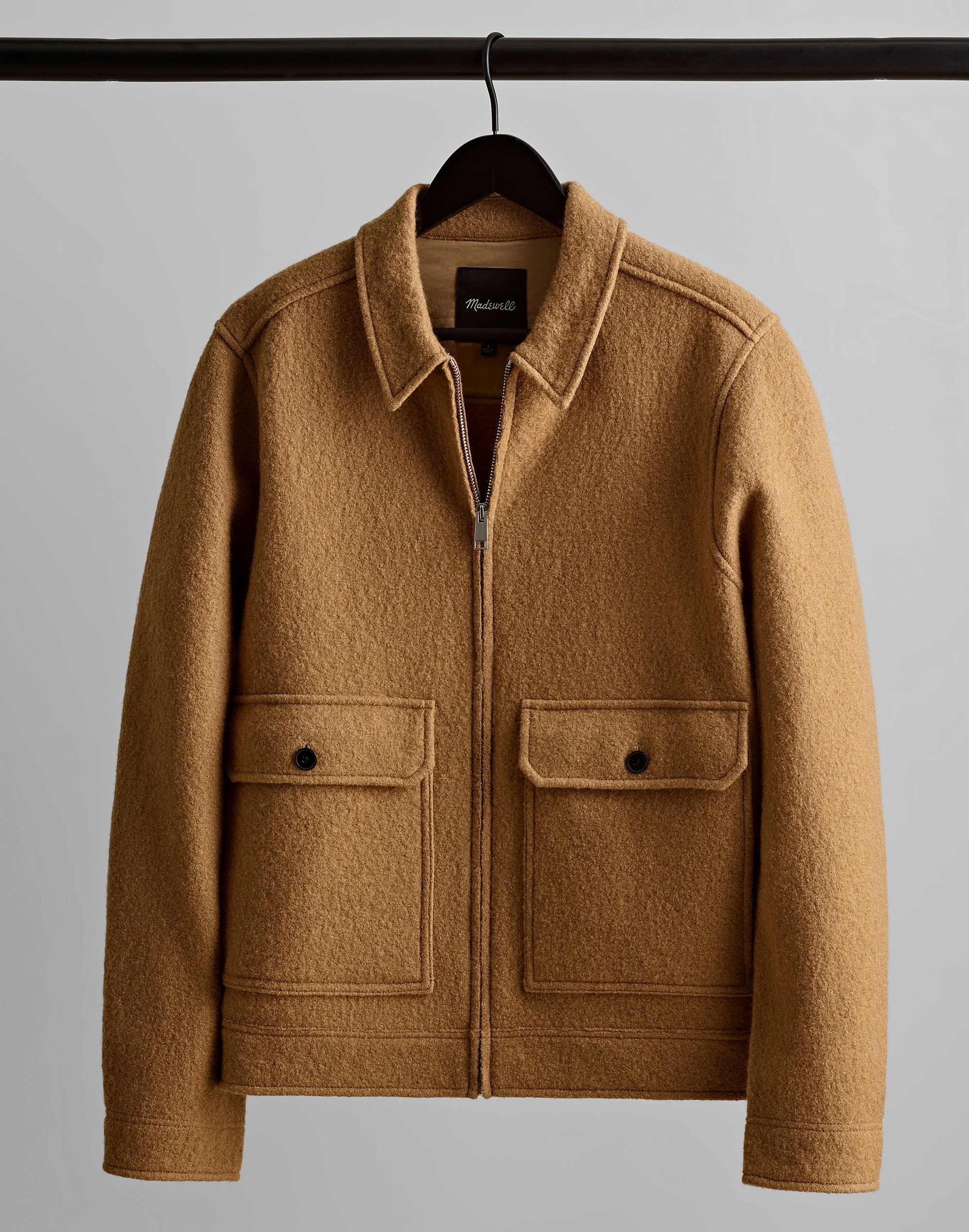 Boiled Wool Zip-Front Jacket