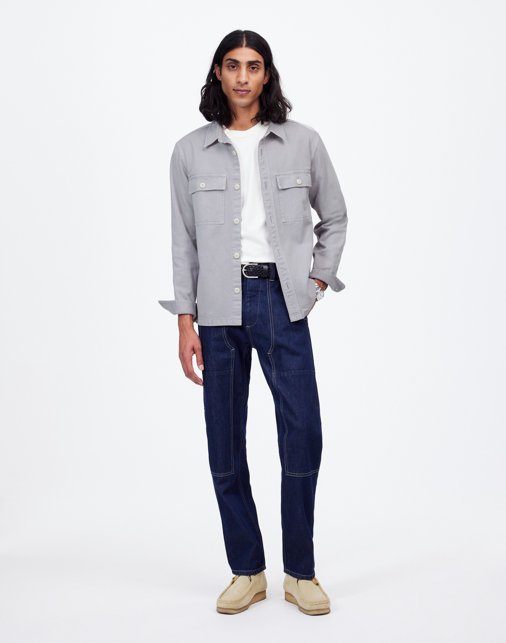 Garment-Dyed Straight-Hem Work Shirt | Madewell