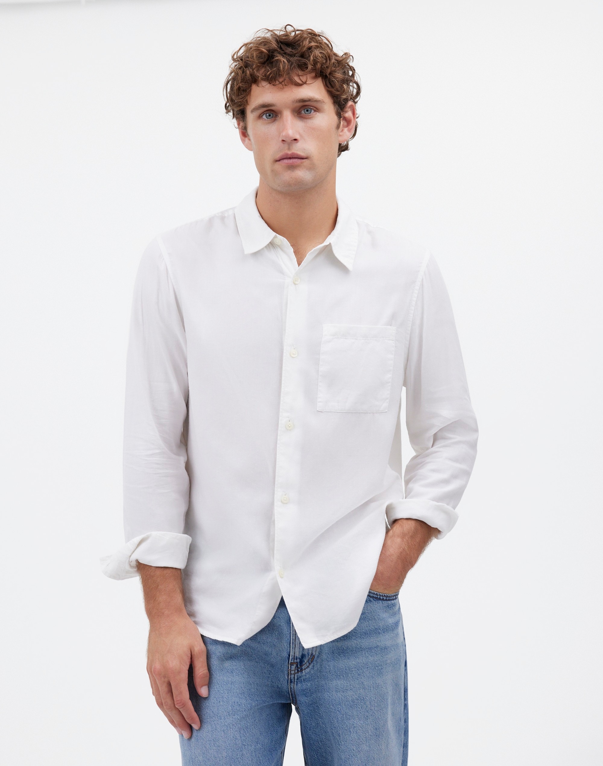 Mw The Perfect Shirt In Eyelet White