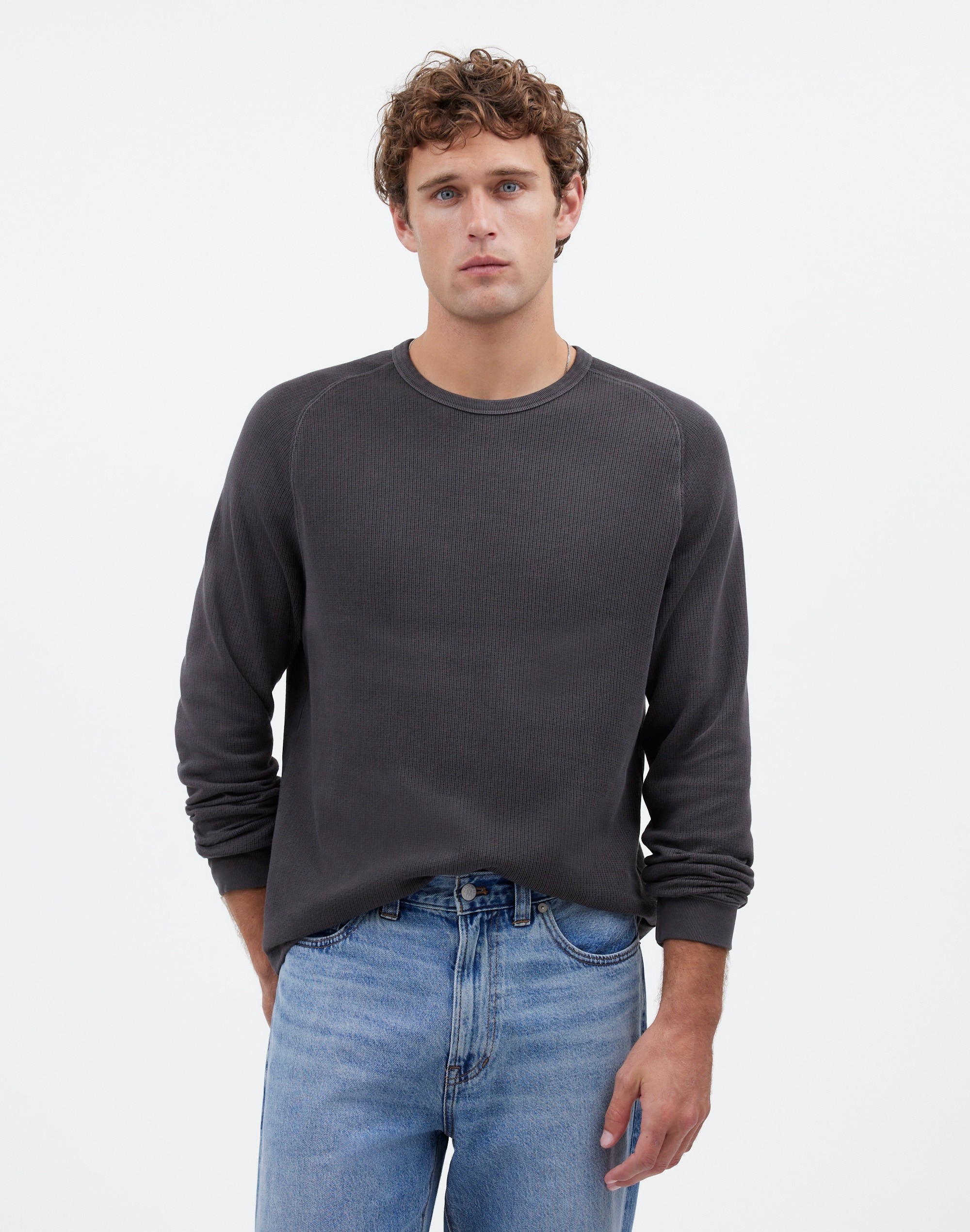 Mw Textured Long-sleeve Tee In Coal