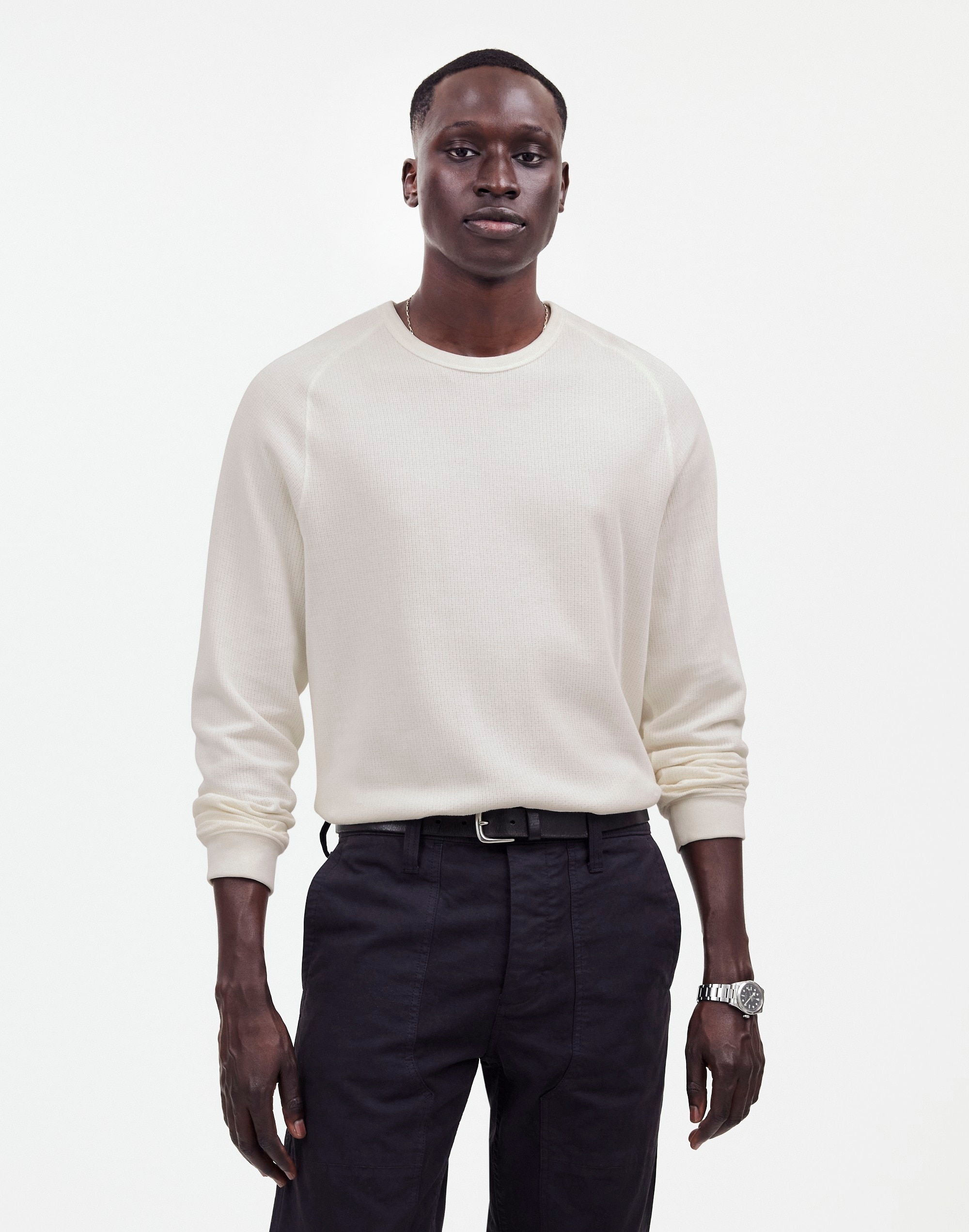 Mw Textured Long-sleeve Tee In Lighthouse