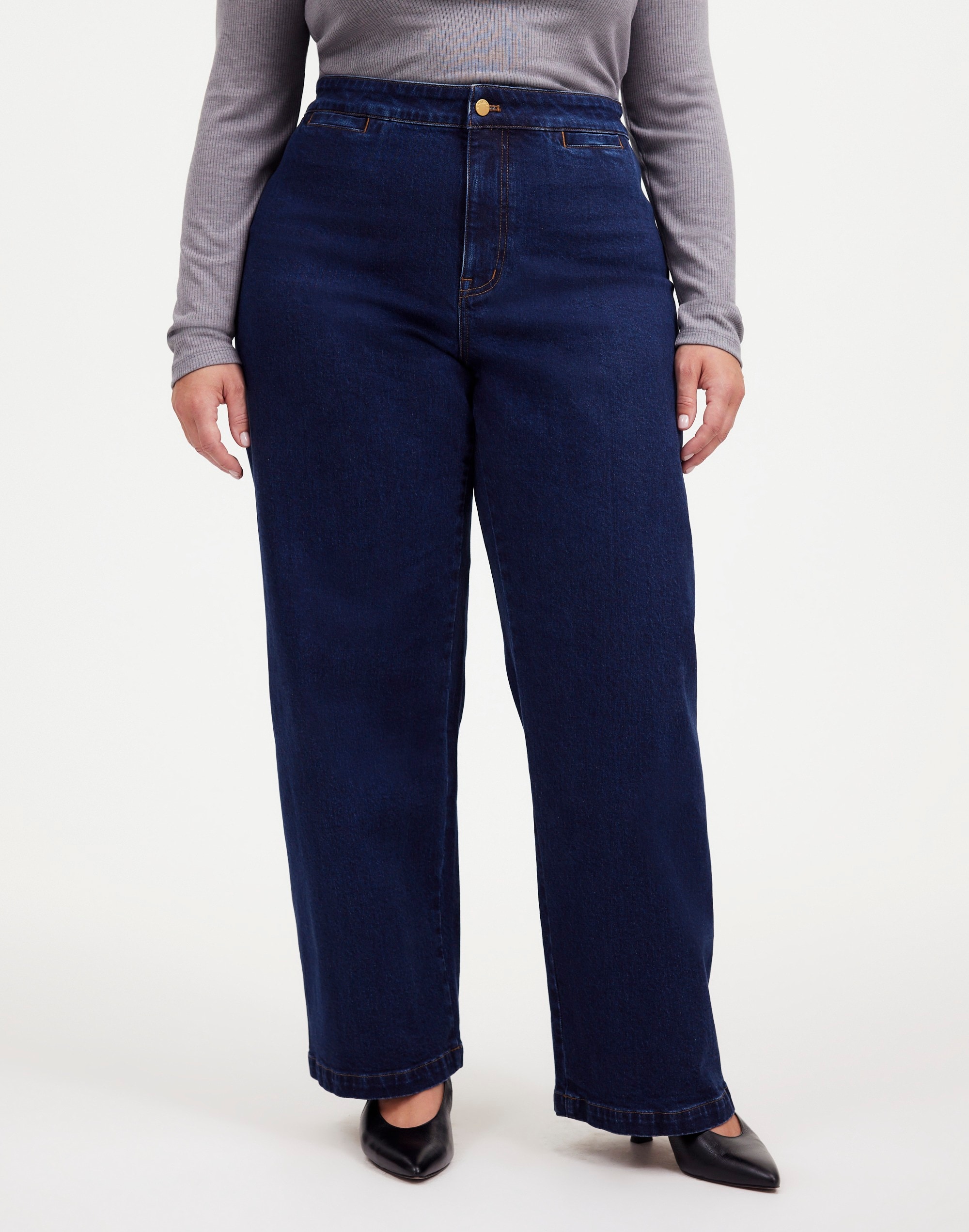 The Plus Curvy Emmett Wide-Leg Jean Leffers Wash: Welt Pocket Edition | Madewell