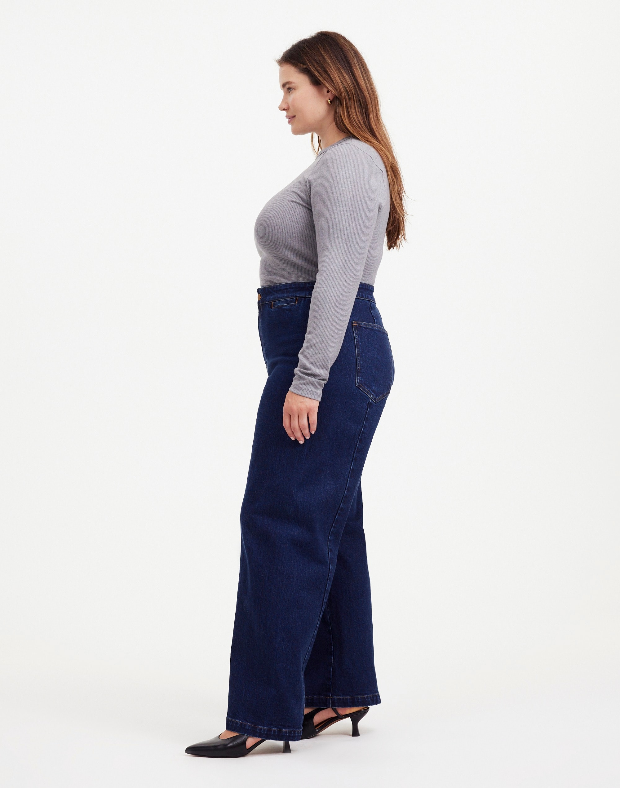 The Plus Curvy Emmett Wide-Leg Jean Leffers Wash: Welt Pocket Edition | Madewell