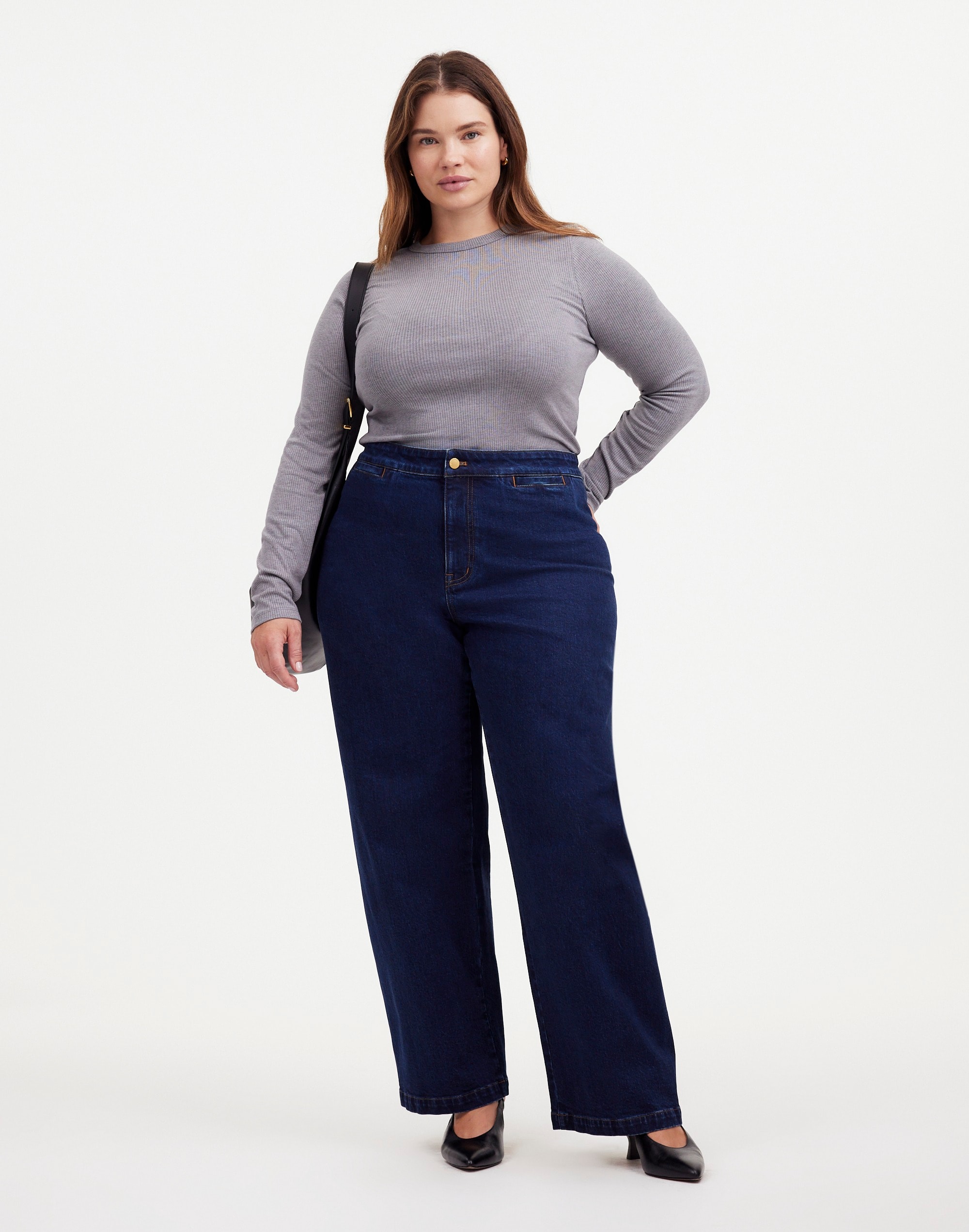 The Plus Curvy Emmett Wide-Leg Jean Leffers Wash: Welt Pocket Edition | Madewell