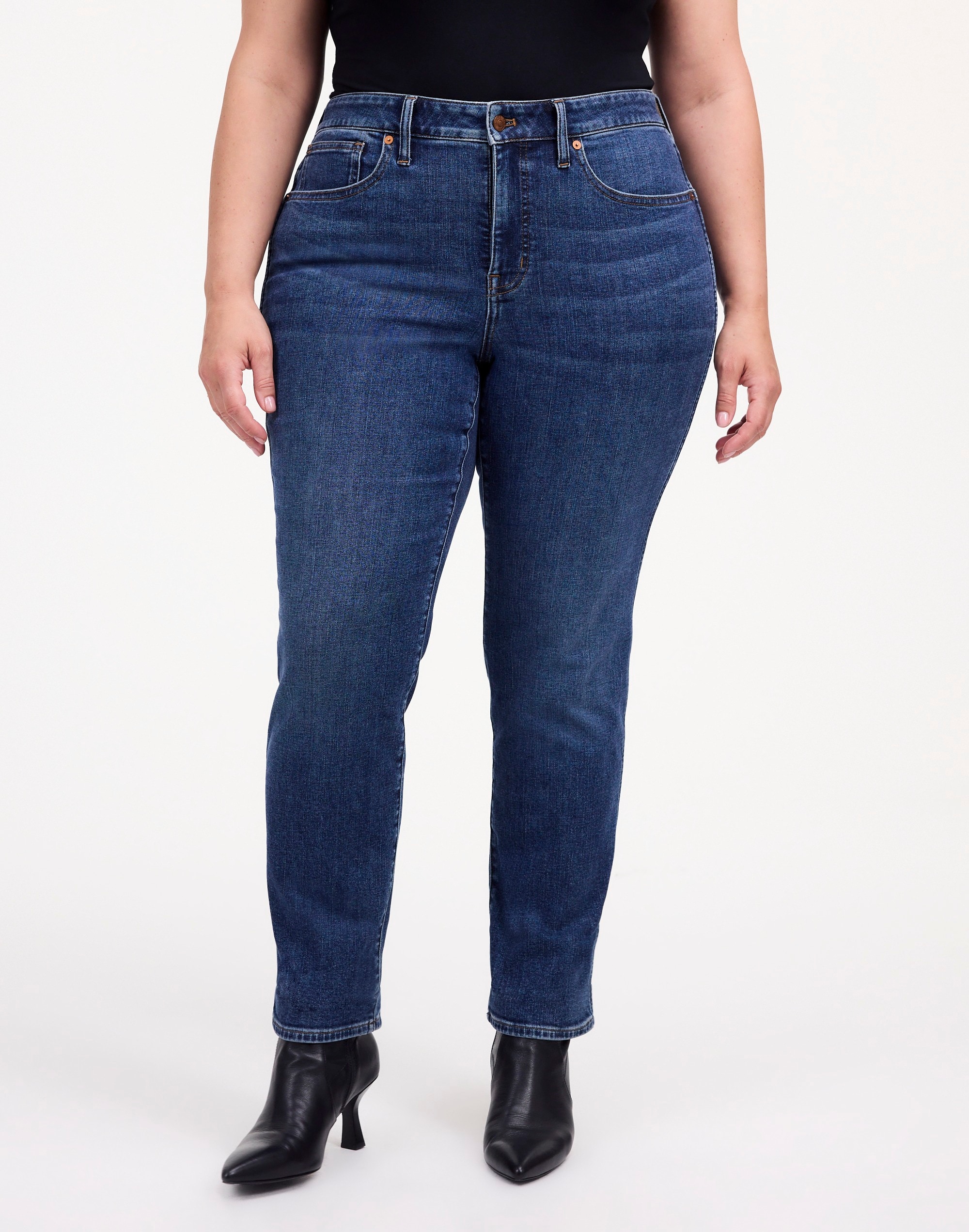 Plus Curvy Mid-Rise Stovepipe Jeans Deming Wash | Madewell