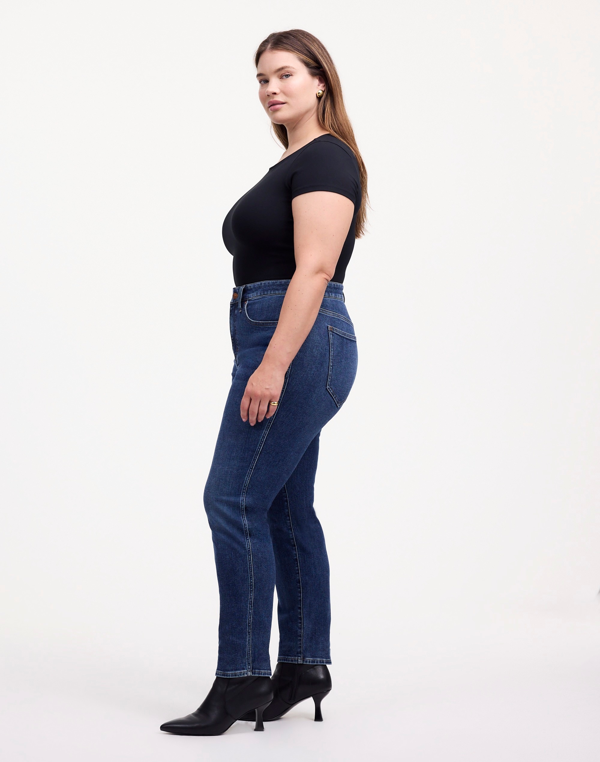 Plus Curvy Mid-Rise Stovepipe Jeans Deming Wash | Madewell