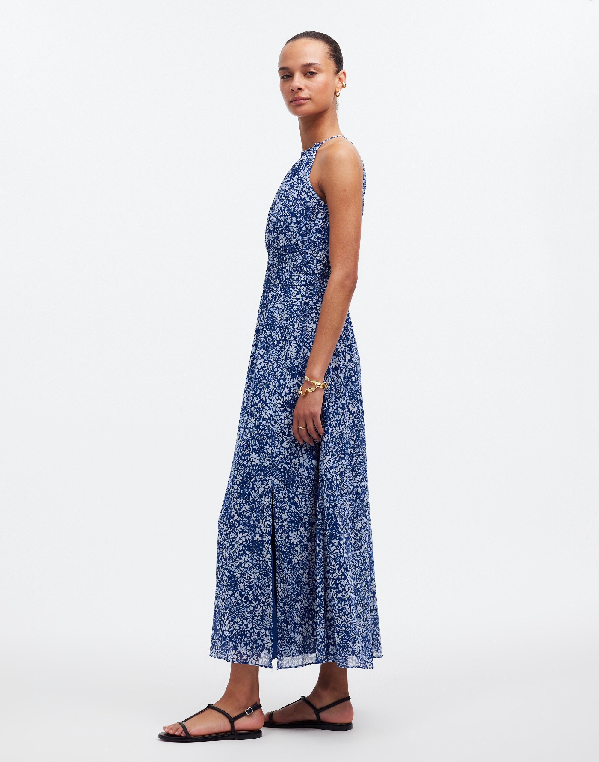 Smocked Halter Midi Dress Floral | Madewell