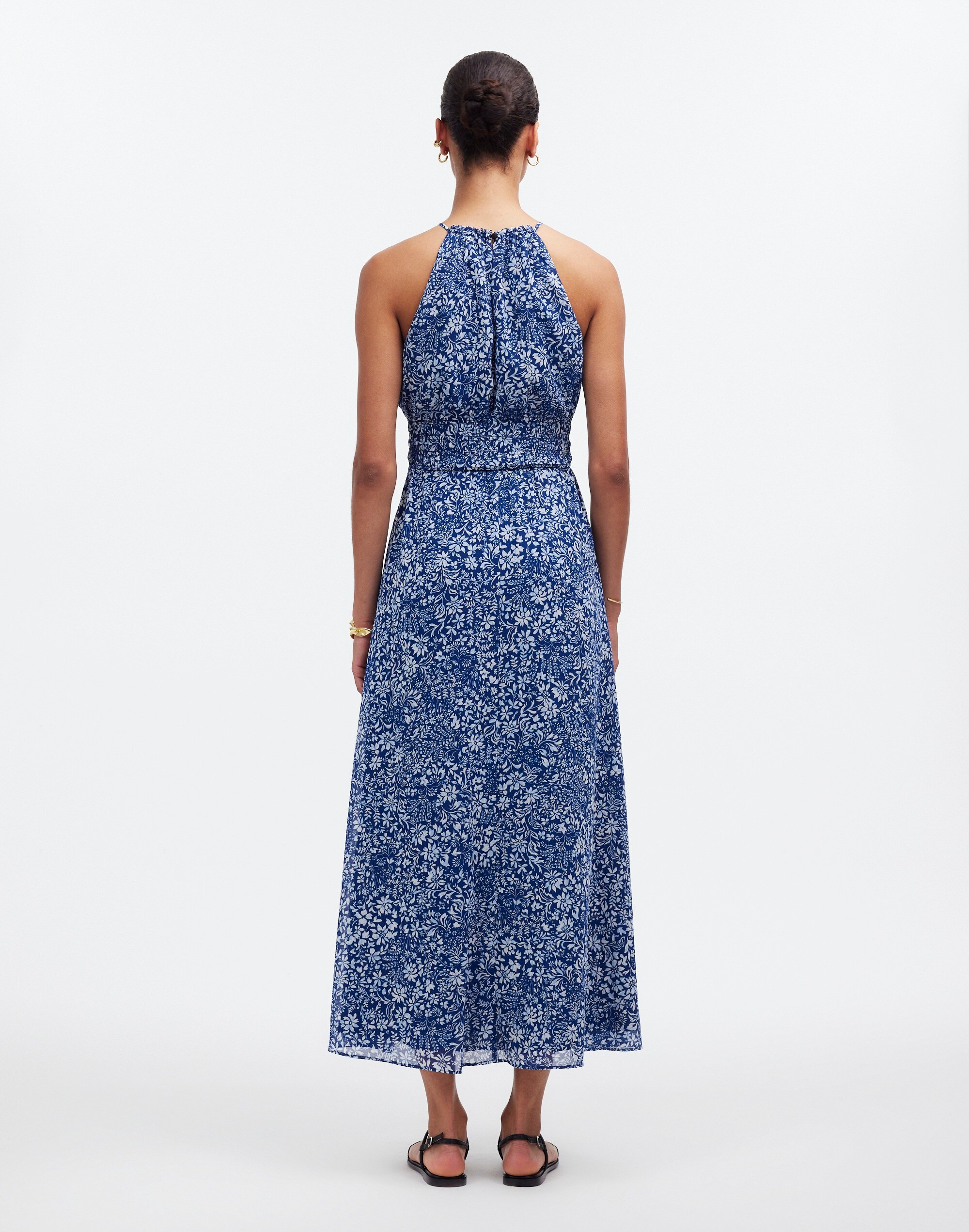 Smocked Halter Midi Dress in Floral | Madewell