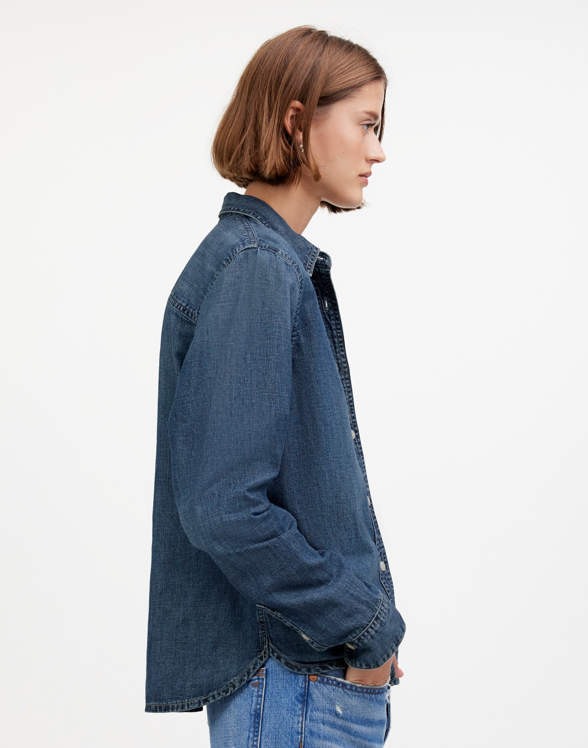 Denim Tuckable Button-Up Shirt in Hillsborough Wash | Madewell