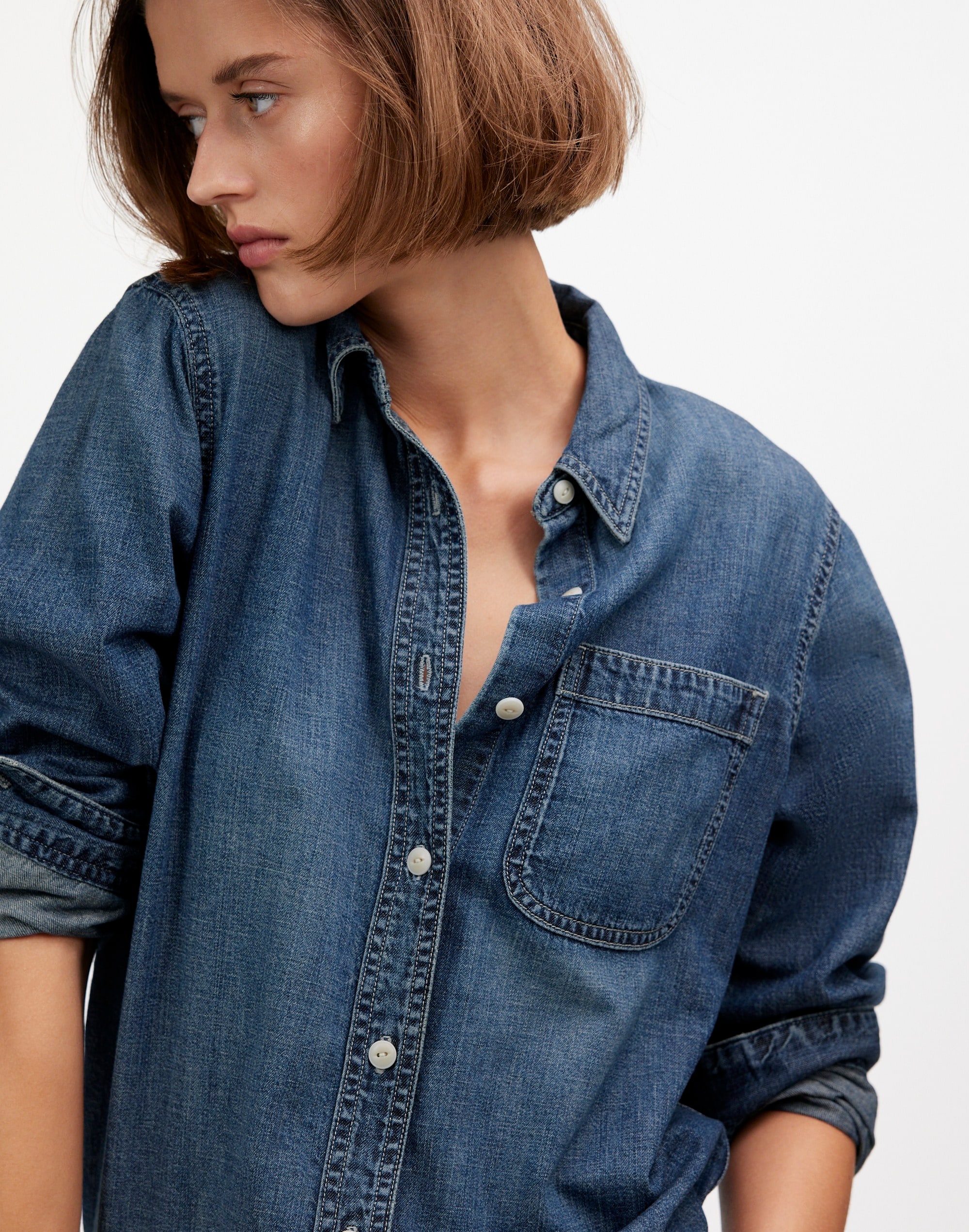 Denim Tuckable Button-Up Shirt Hillsborough Wash | Madewell