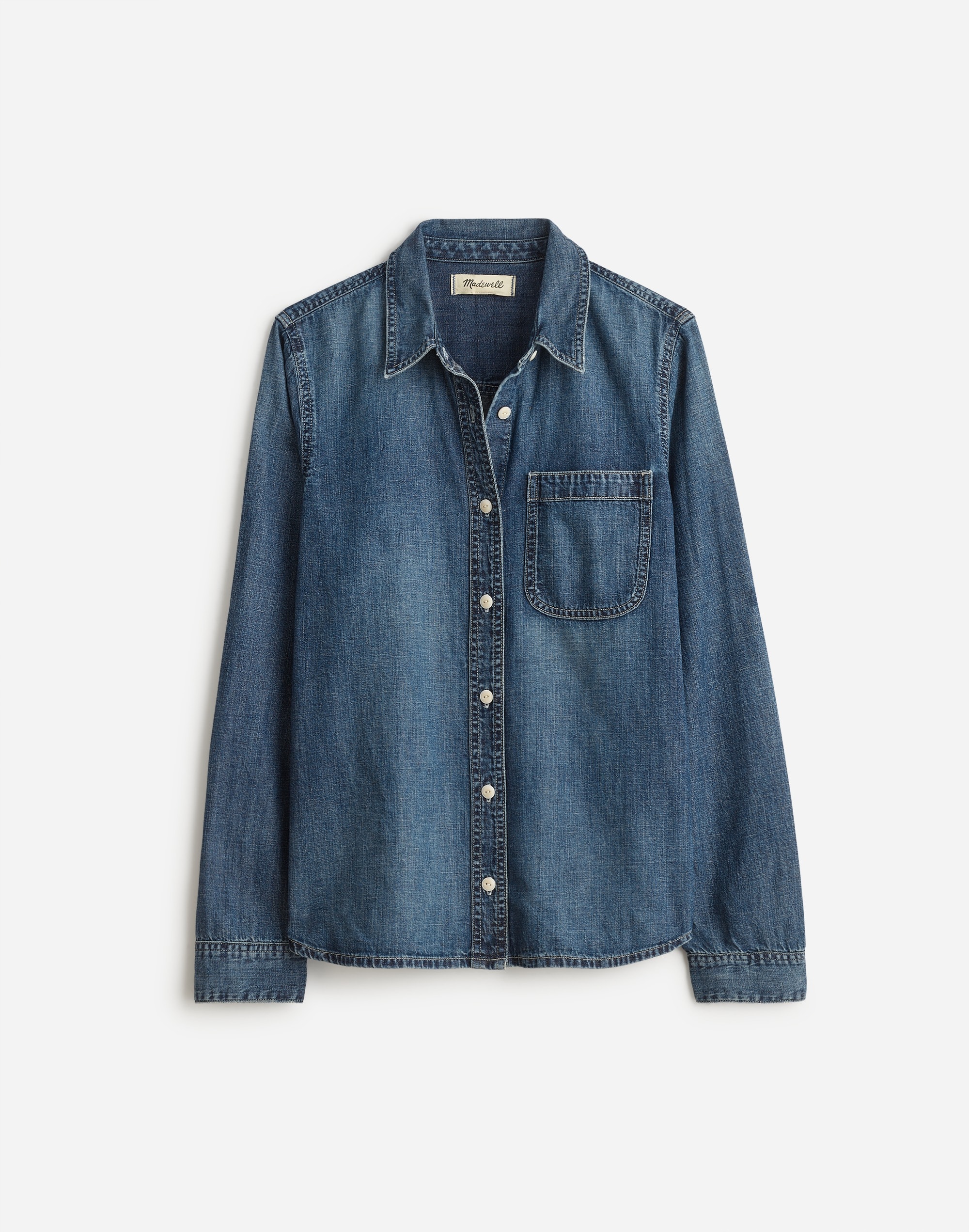 Denim Tuckable Button-Up Shirt Hillsborough Wash | Madewell