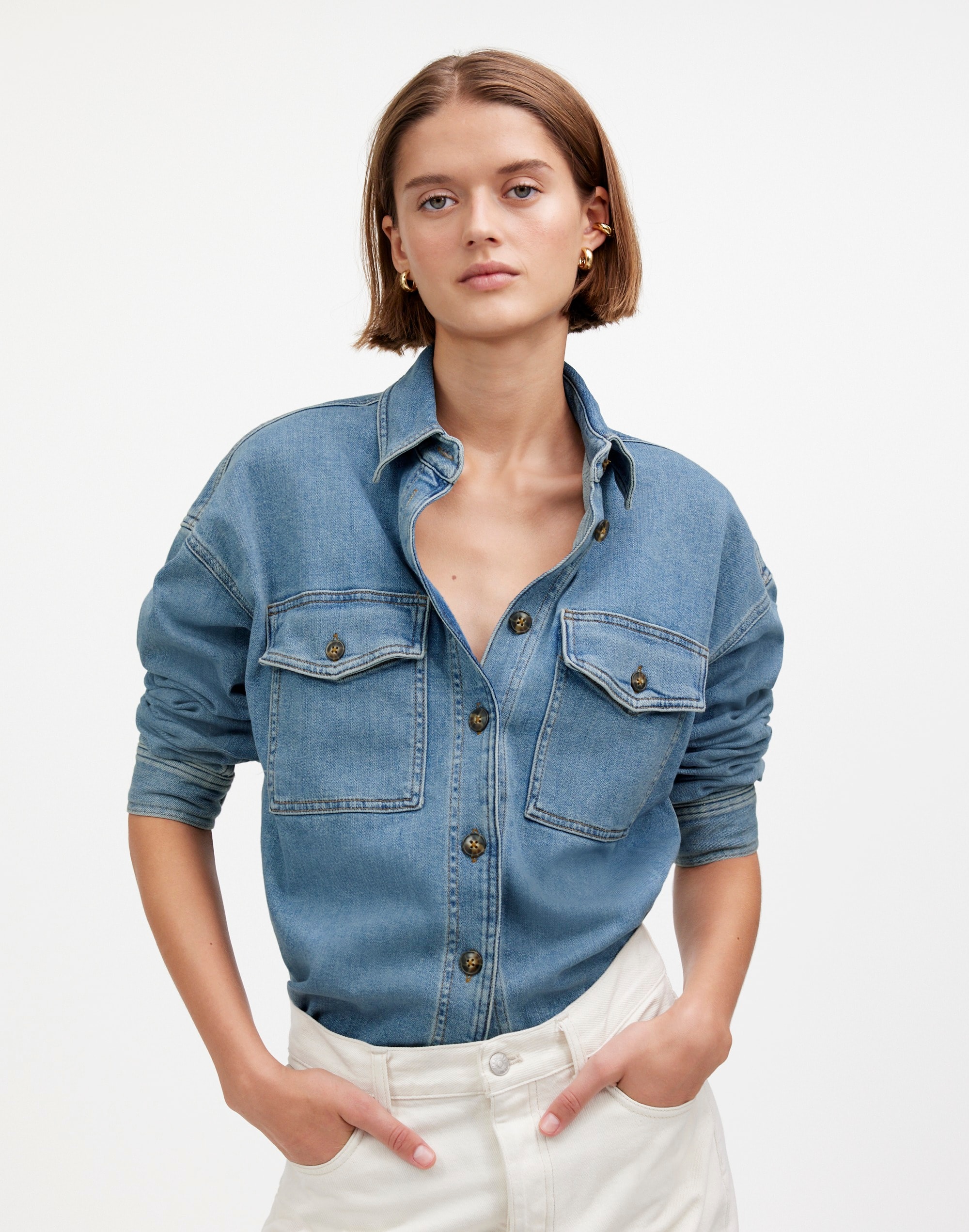 Denim Long-Sleeve Button-Up Shirt | Madewell