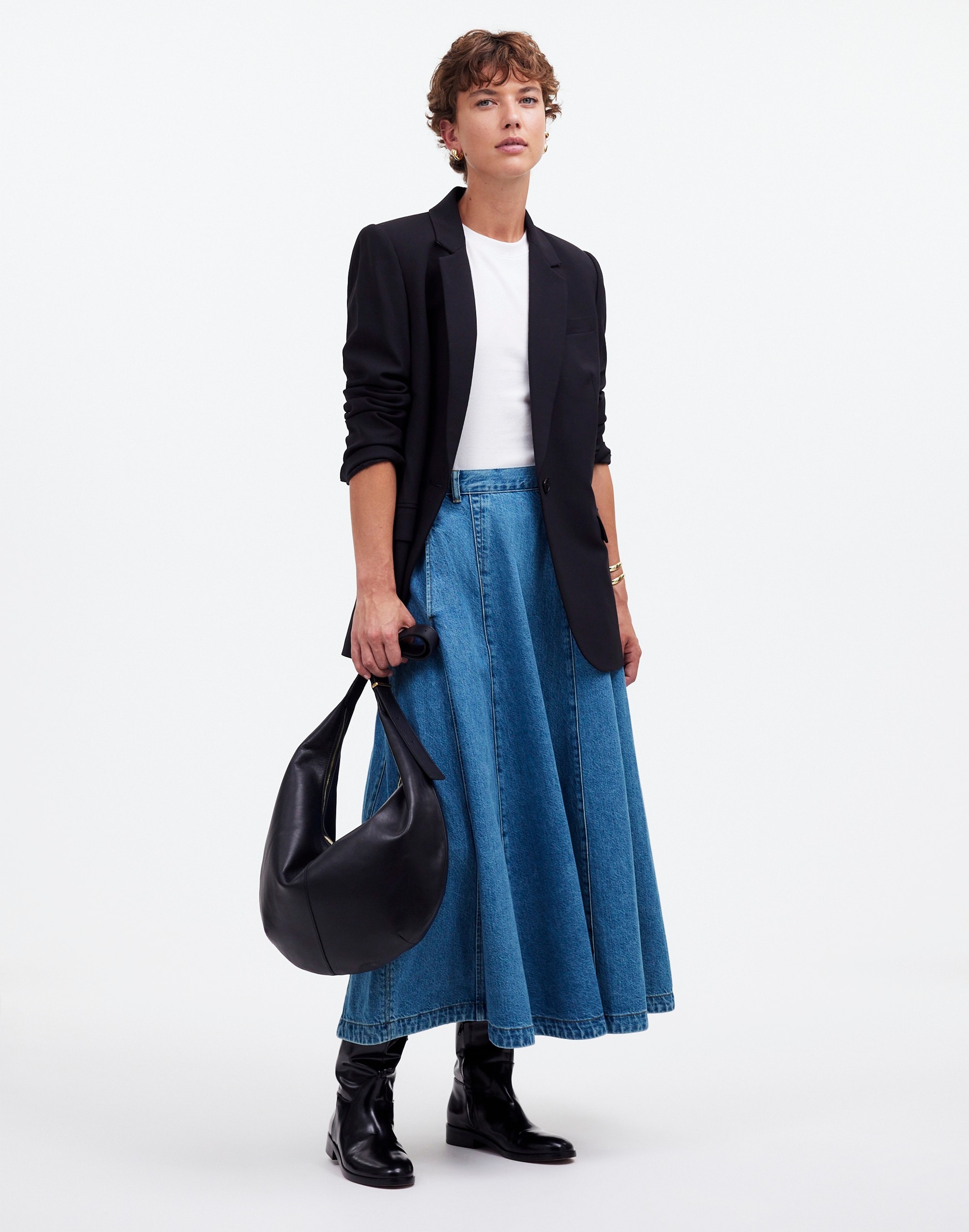 Denim Circle Midi Skirt Java Wash | Madewell