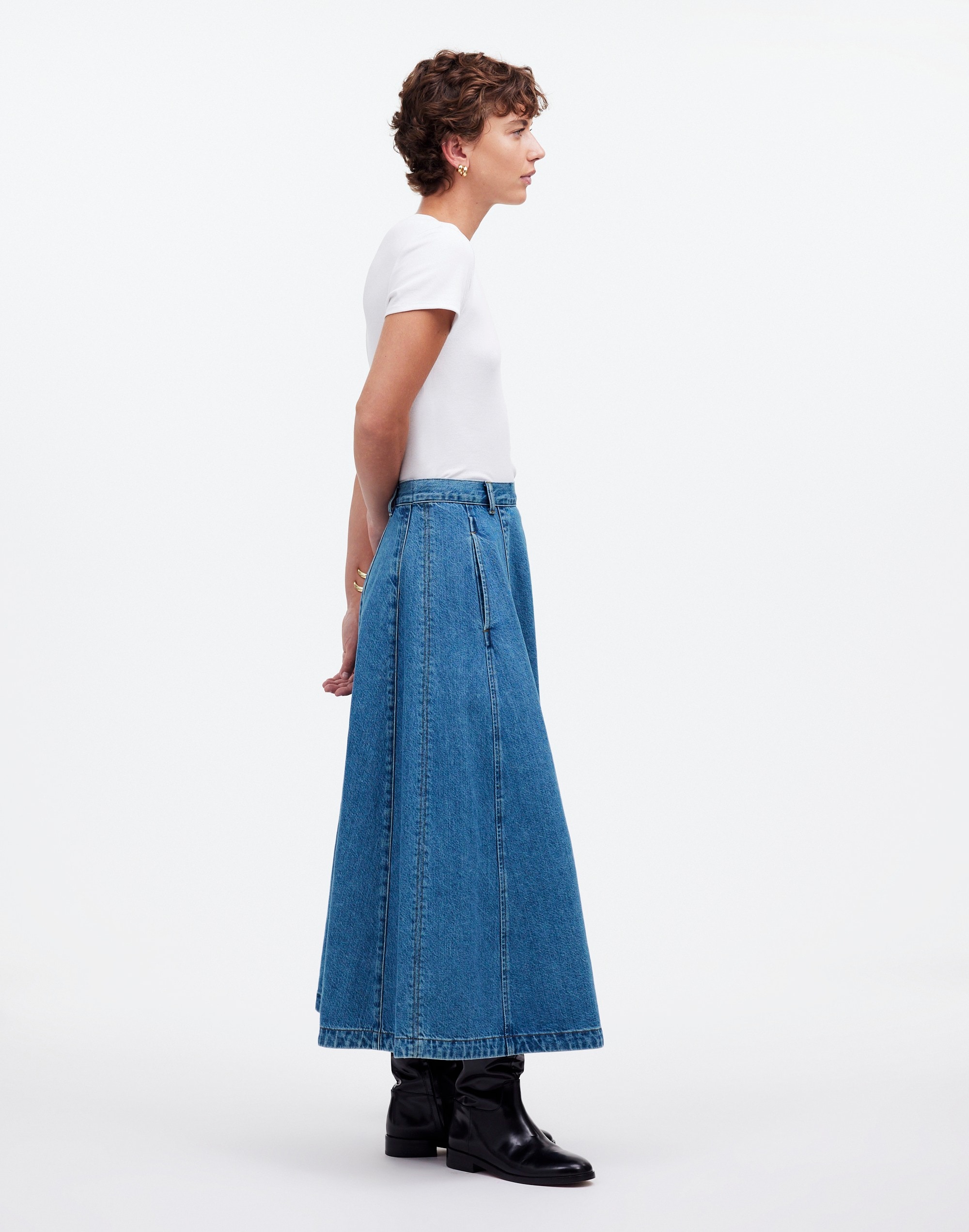 Denim Circle Midi Skirt Java Wash | Madewell