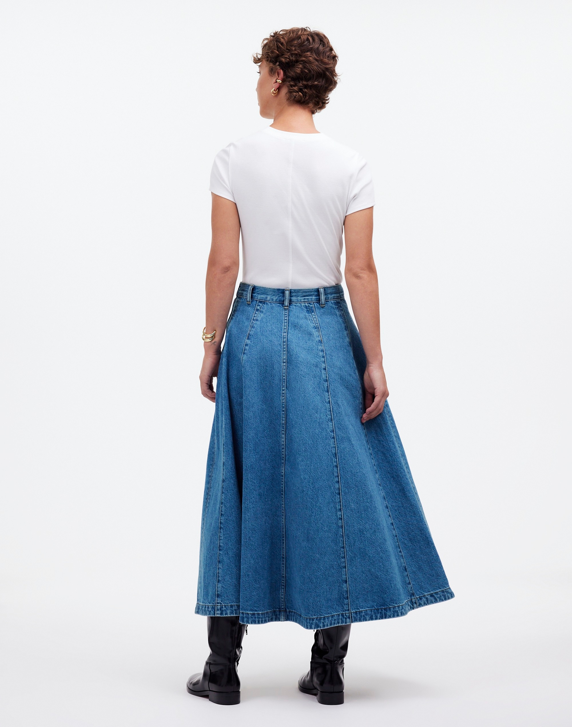 Denim Circle Midi Skirt Java Wash | Madewell