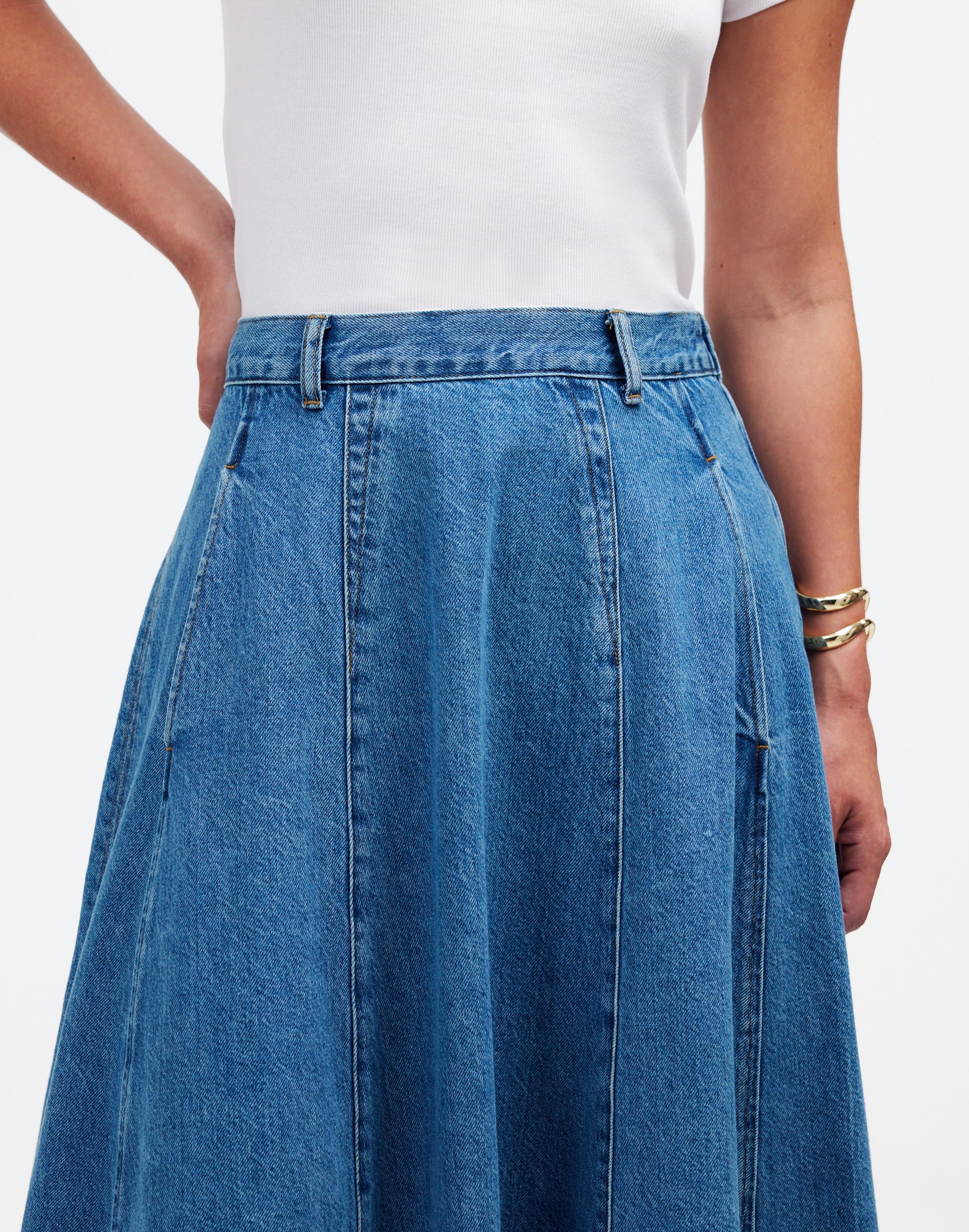 Denim Circle Midi Skirt Java Wash | Madewell