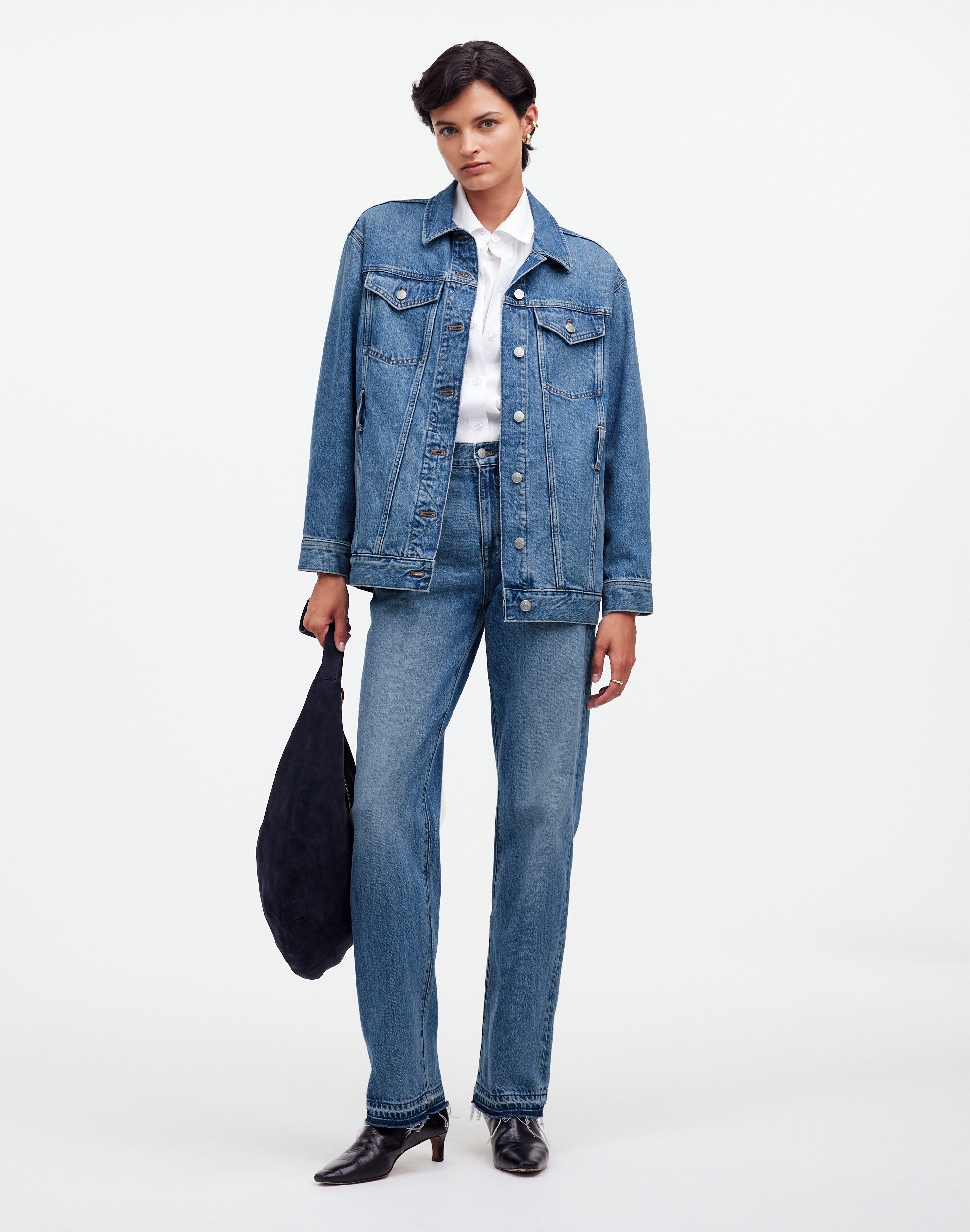 Belted Oversized Trucker Jean Jacket | Madewell