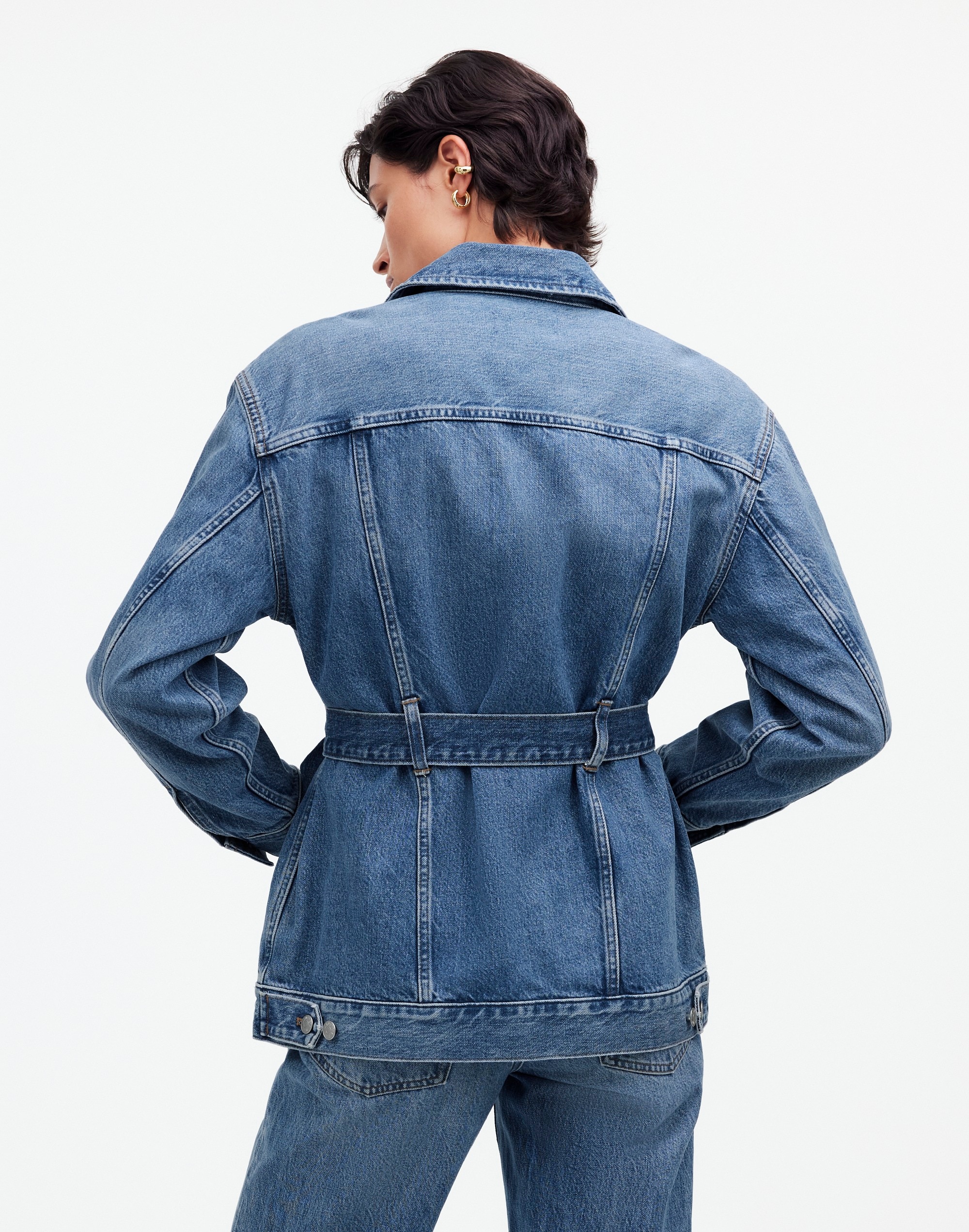 Belted Oversized Trucker Jean Jacket | Madewell