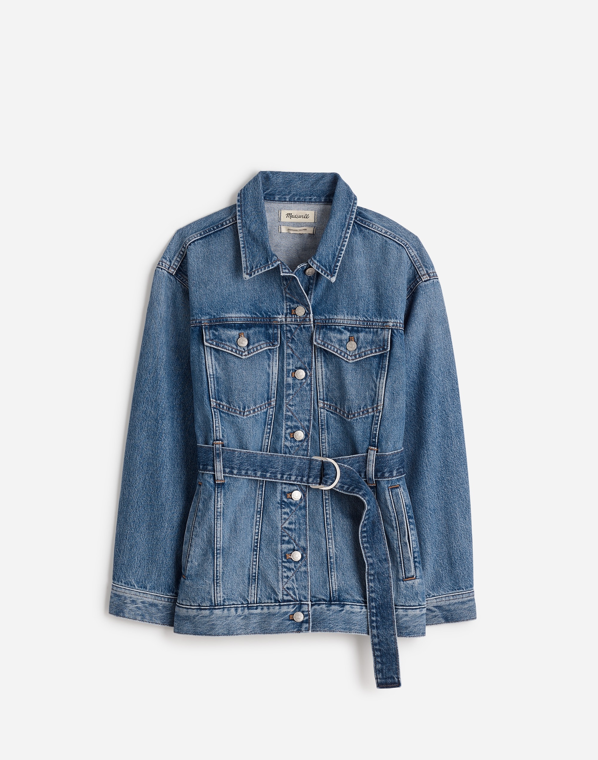 Belted Oversized Trucker Jean Jacket | Madewell