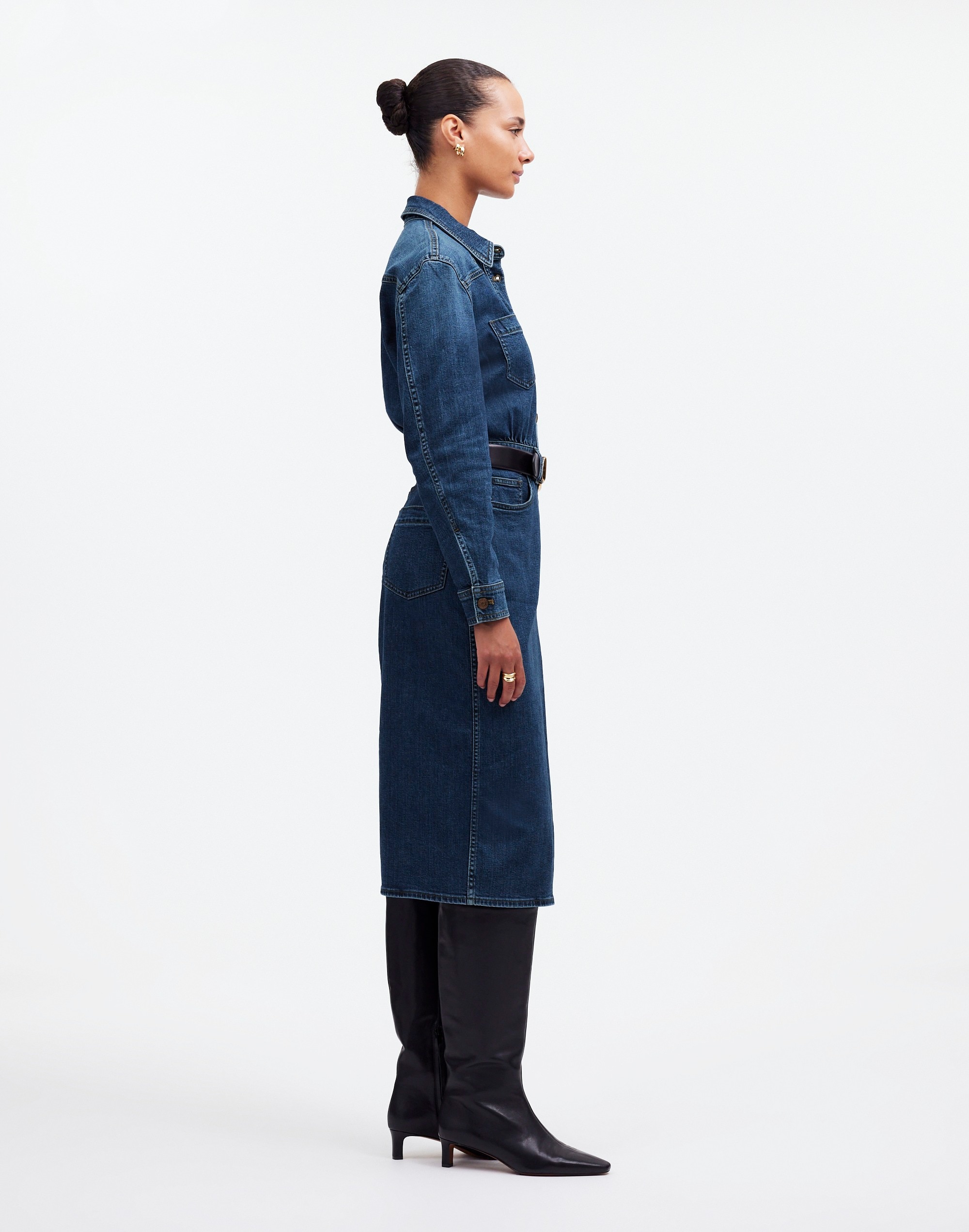 Denim Western Midi Shirtdress Laselle Wash | Madewell