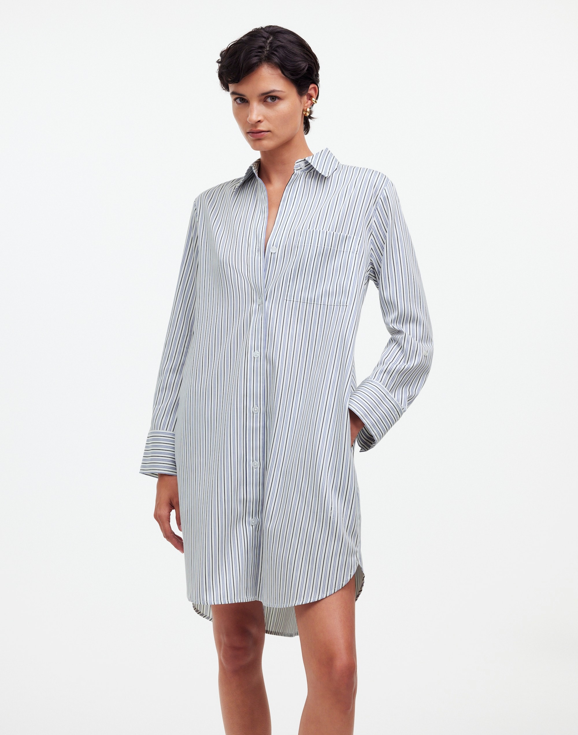 Y-Neck Relaxed Shirtdress | Madewell