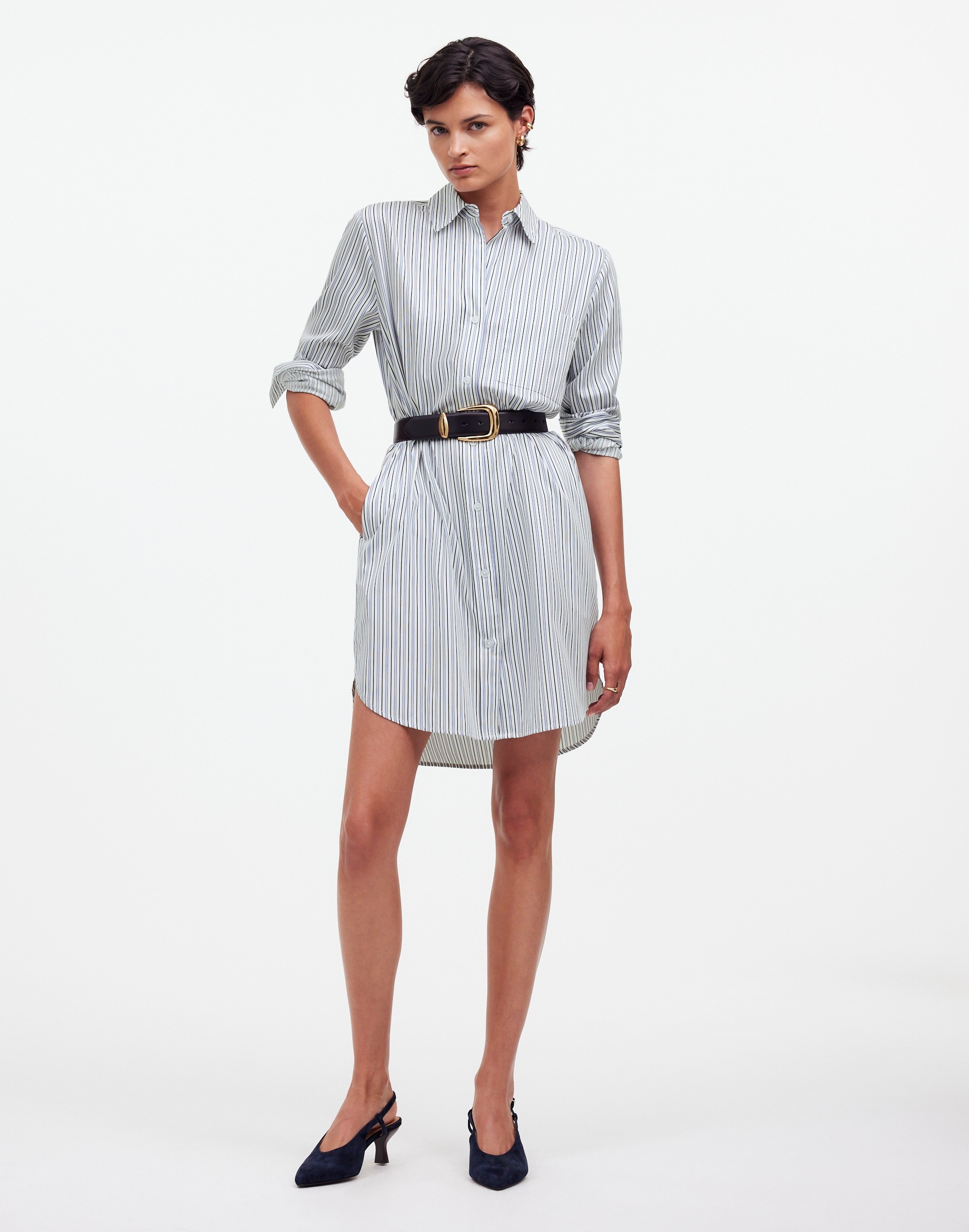 Y-Neck Relaxed Shirtdress | Madewell