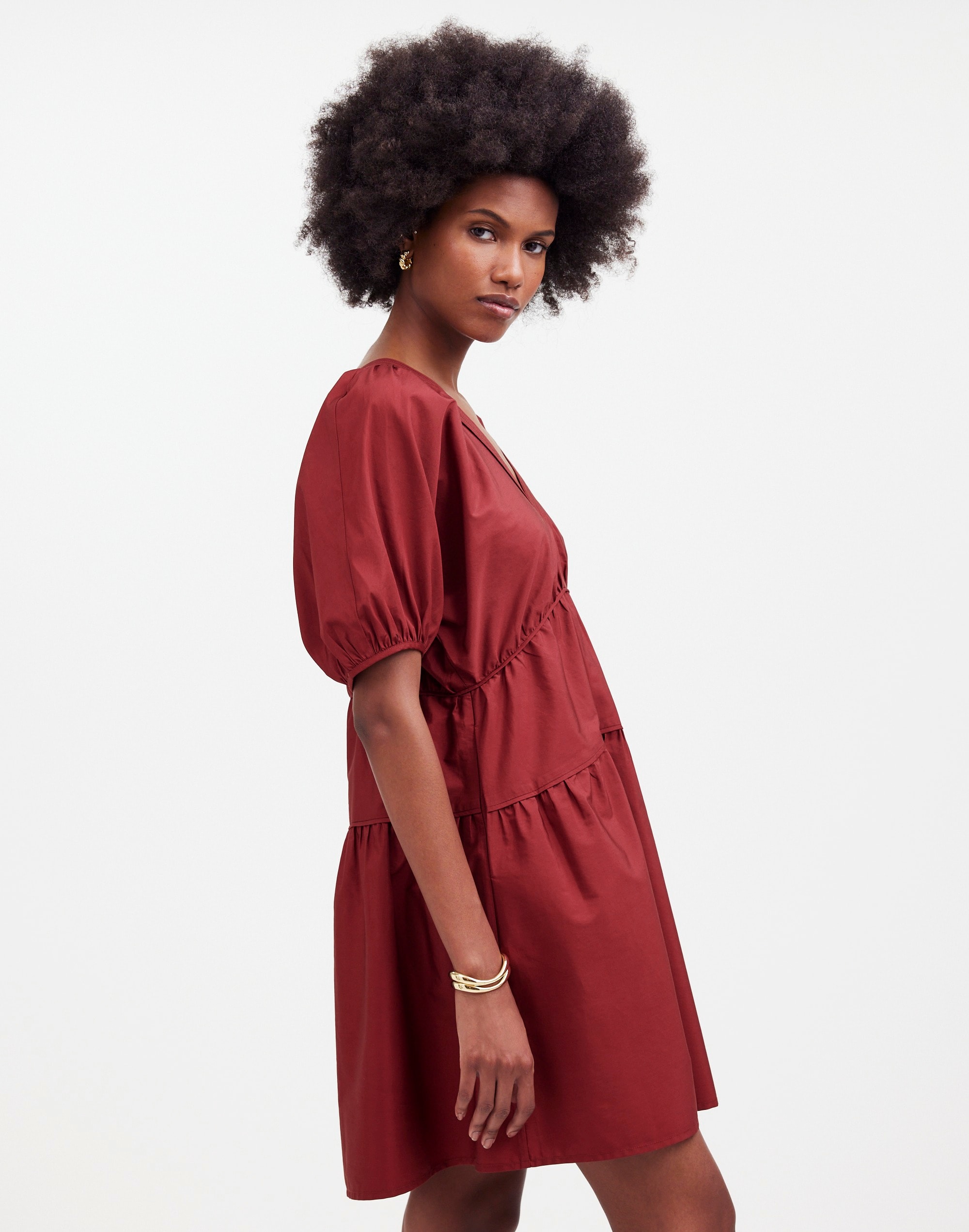 Puff-Sleeve Mini Dress Poplin | Madewell