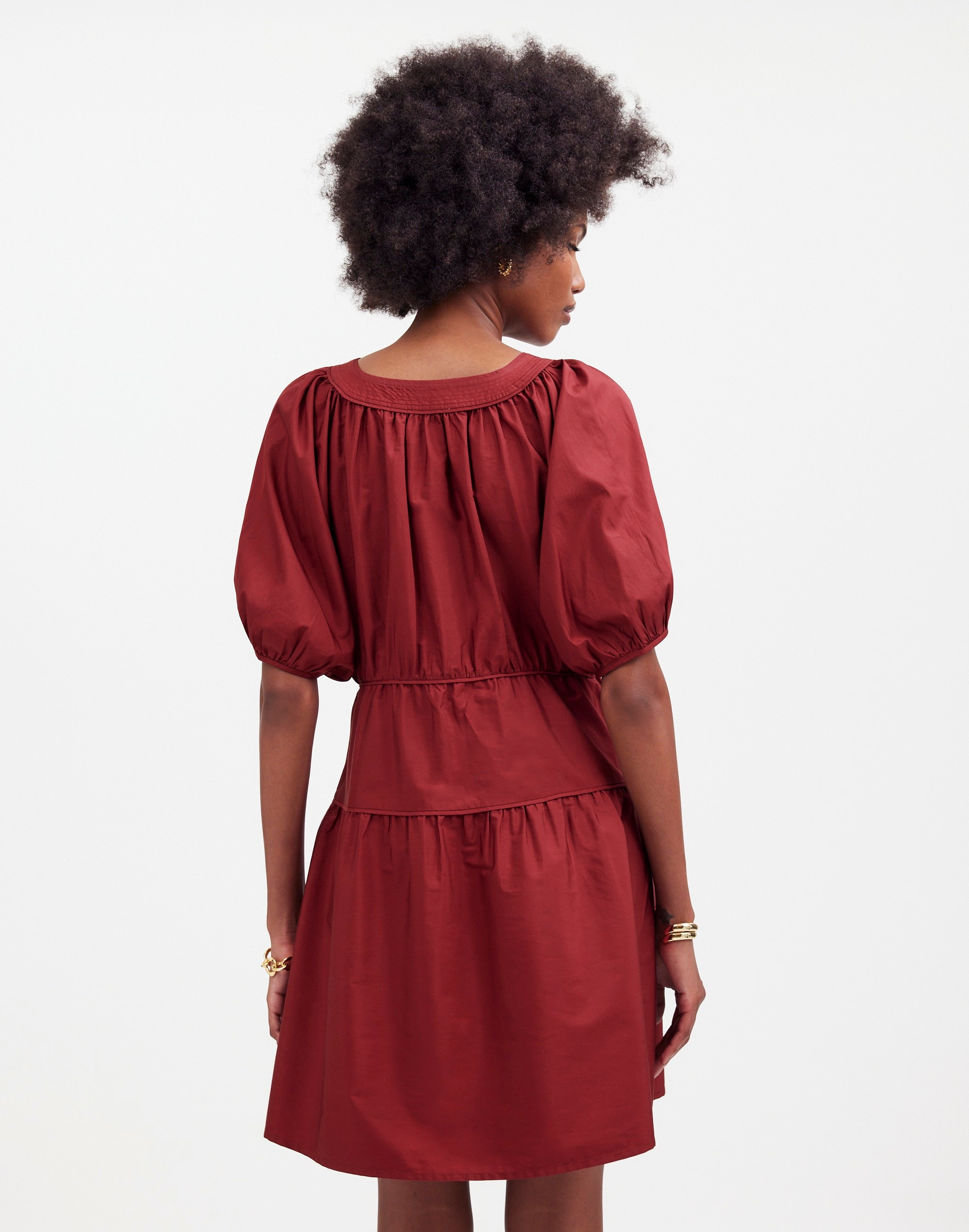 Puff-Sleeve Mini Dress Poplin | Madewell