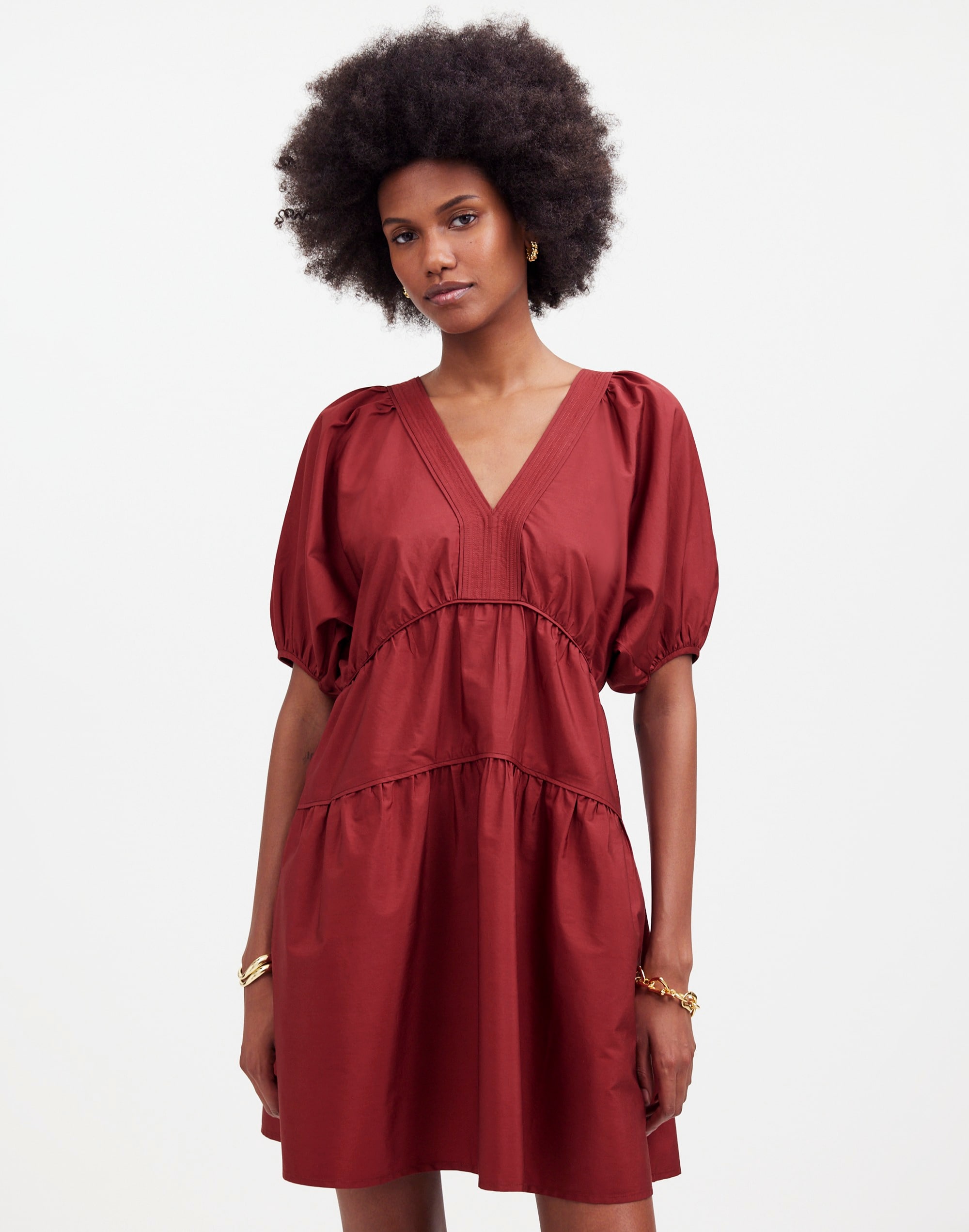 Puff-Sleeve Mini Dress Poplin | Madewell