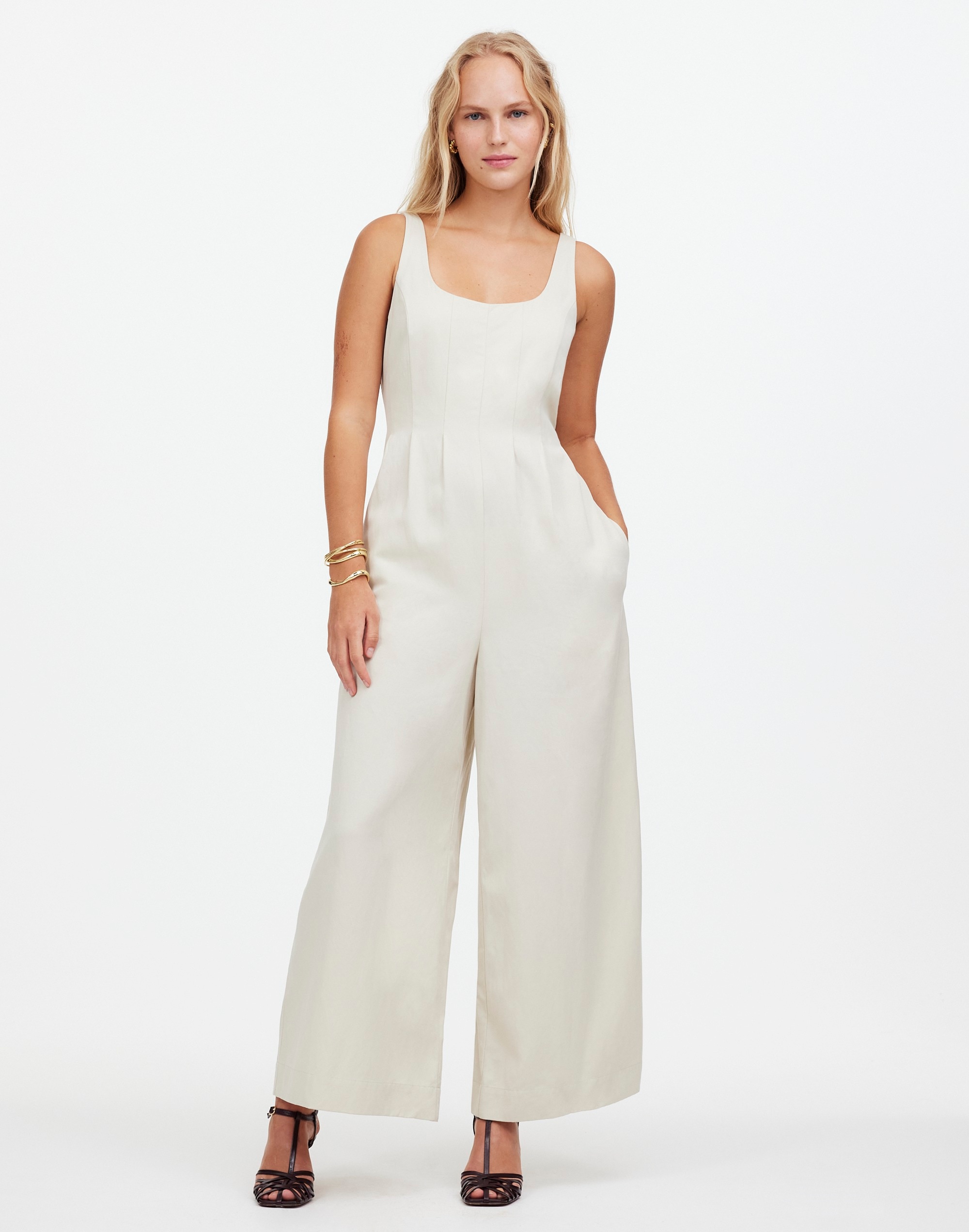 Wide-Leg Tank Jumpsuit Drapey Twill | Madewell