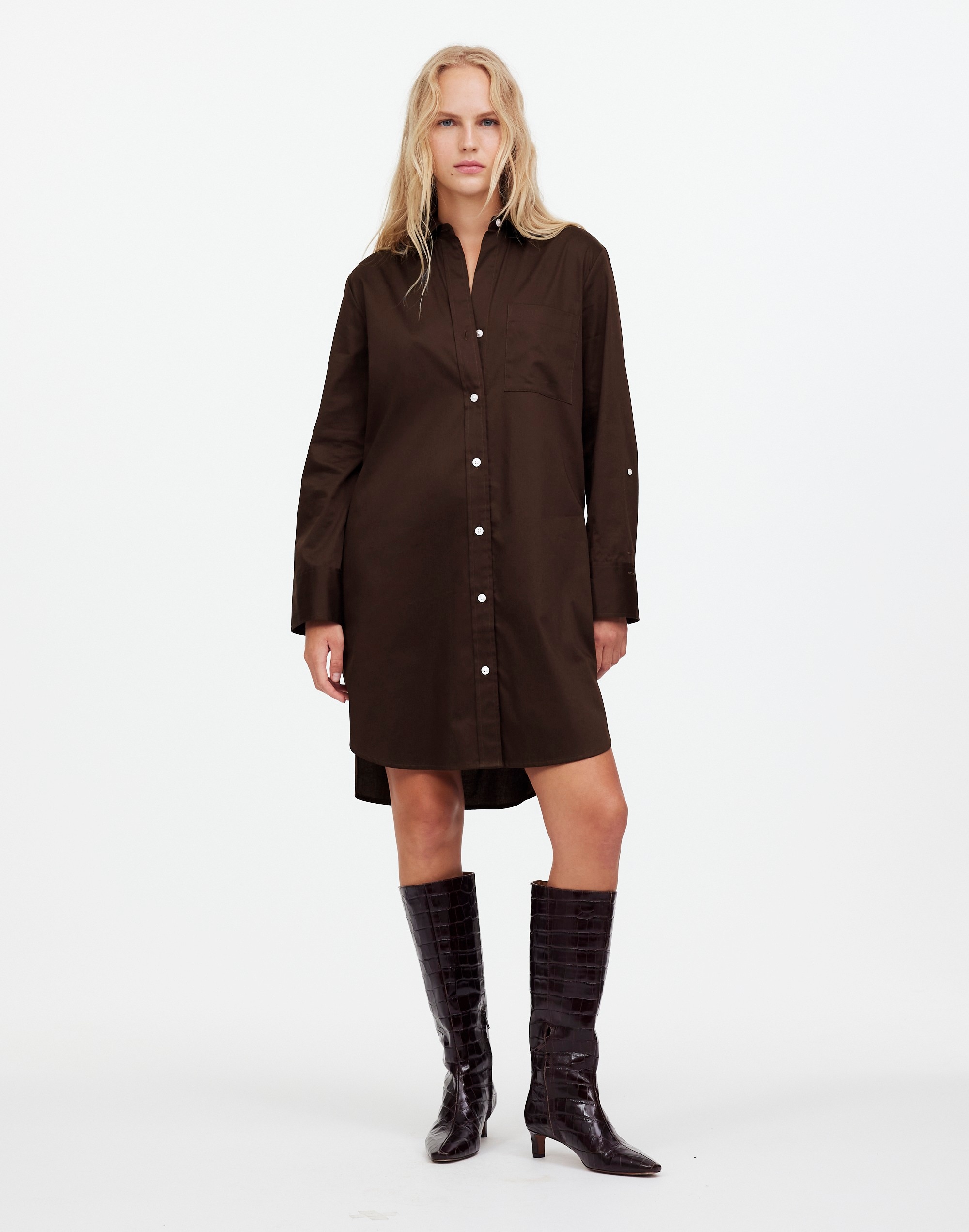 Y-Neck Relaxed Shirtdress | Madewell