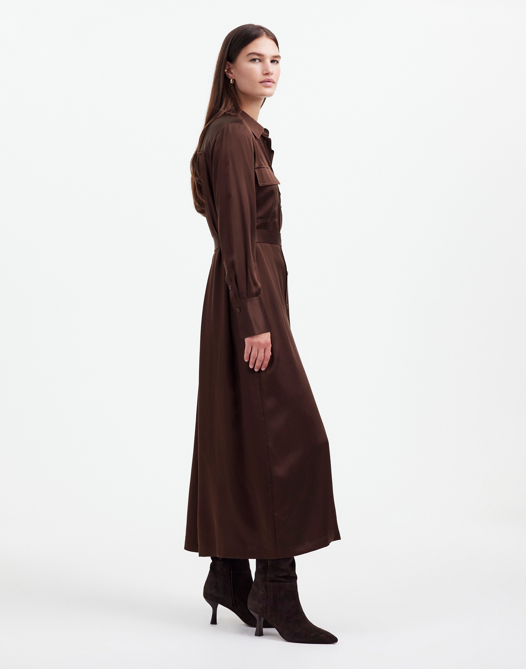 Silk Belted Midi Shirtdress | Madewell