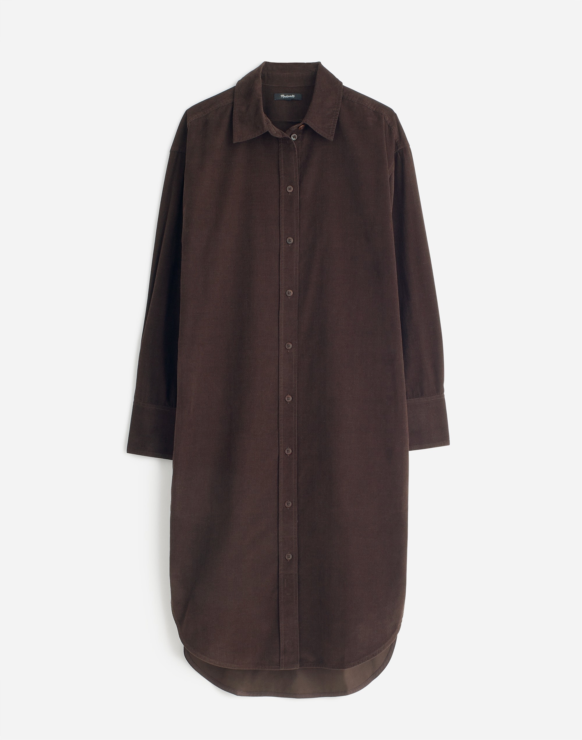 Corduroy Long-Sleeve Midi Shirtdress | Madewell