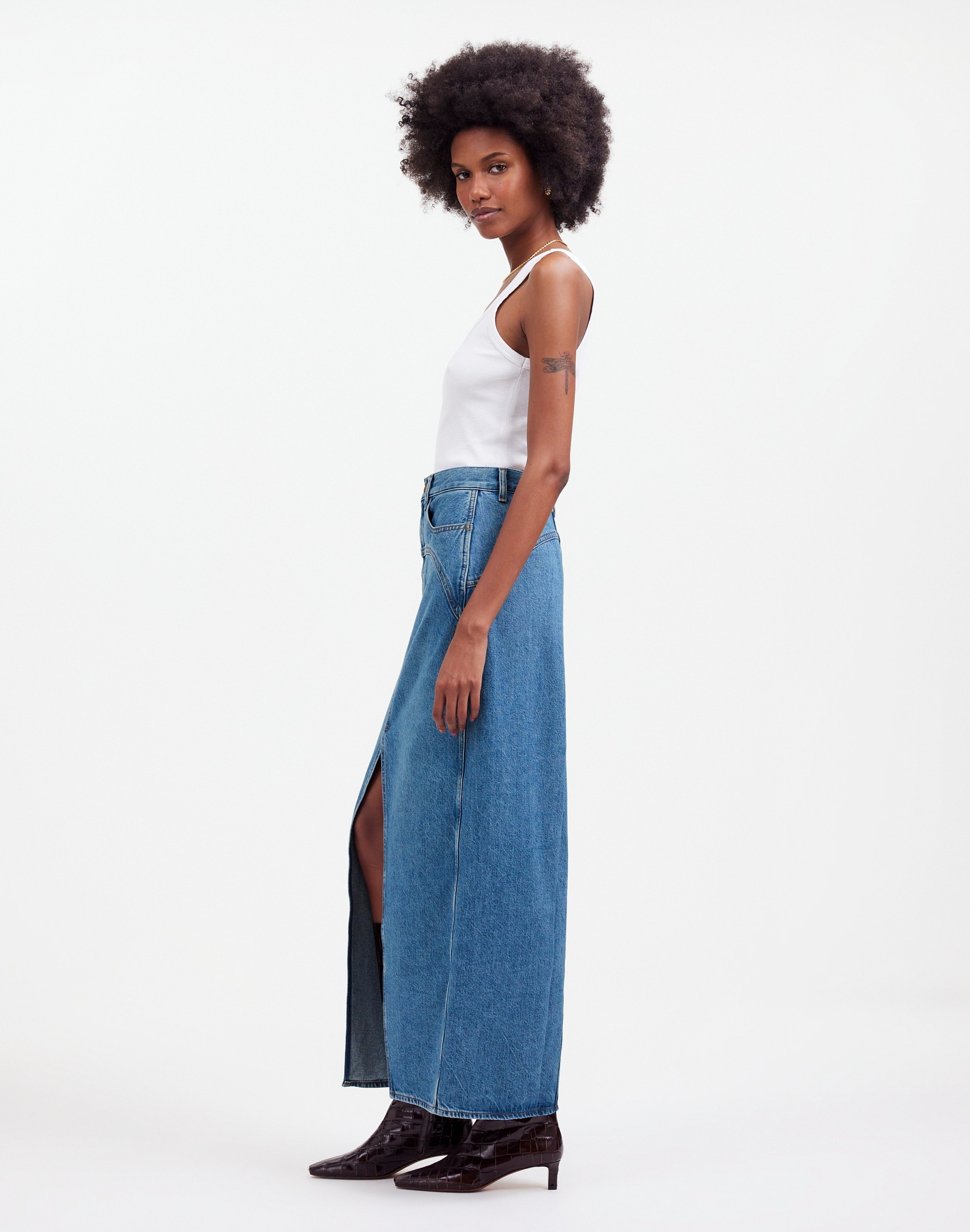 Denim Western Maxi Skirt Emario Wash | Madewell