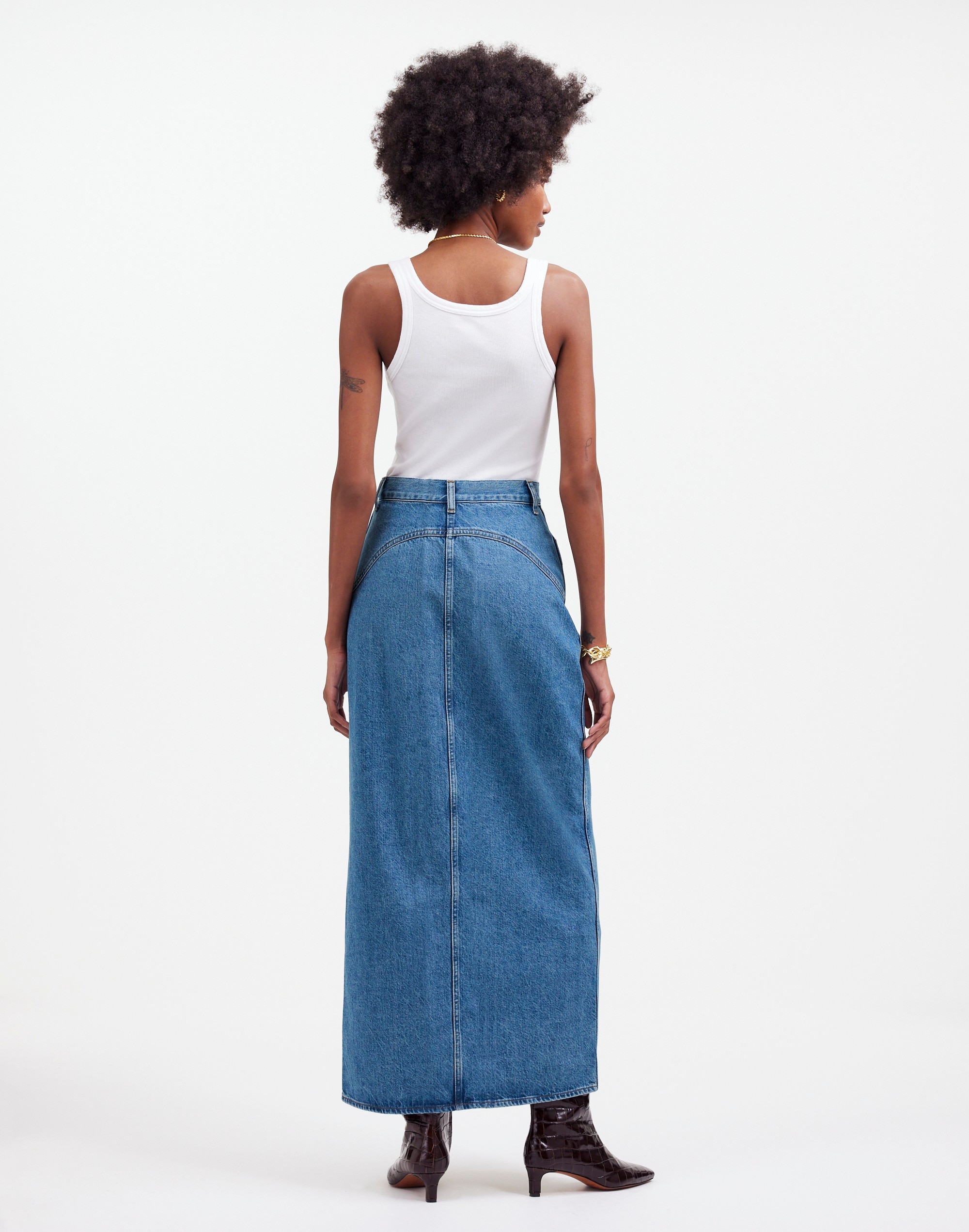 Denim Western Maxi Skirt Emario Wash | Madewell