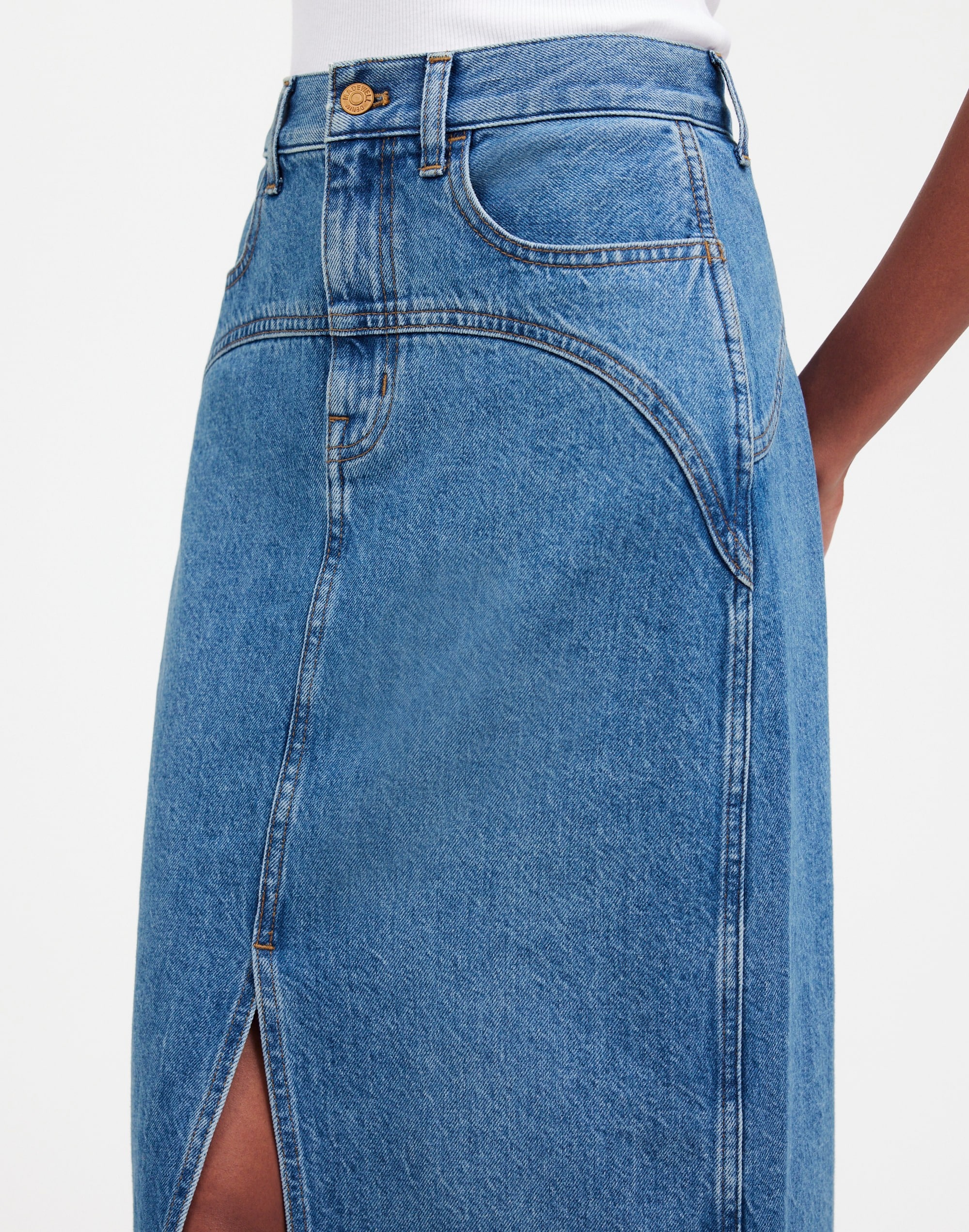 Denim Western Maxi Skirt Emario Wash | Madewell